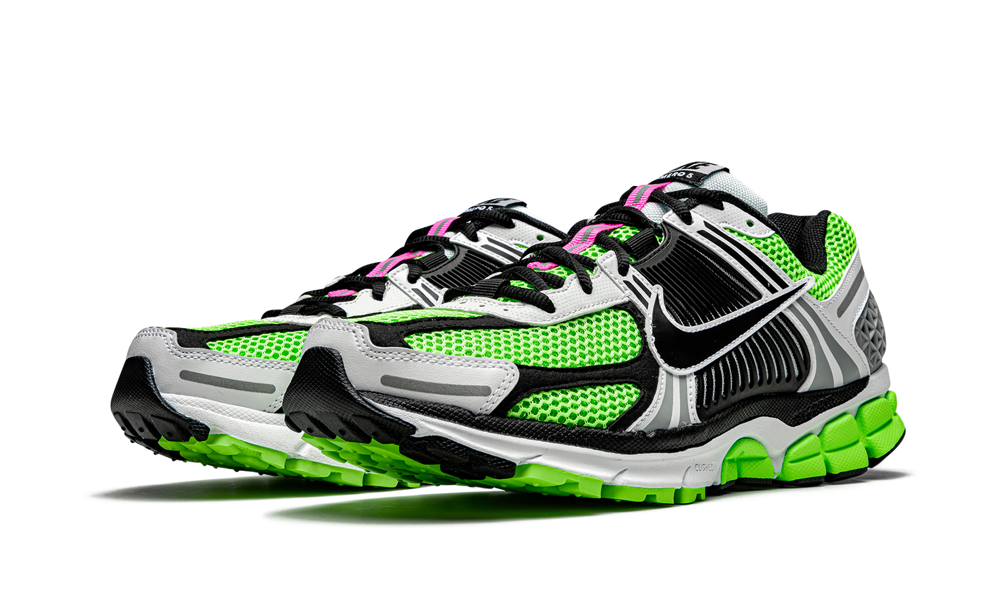 nike zoom vomero 5 electric green black+CI1694-300+diagnol left view