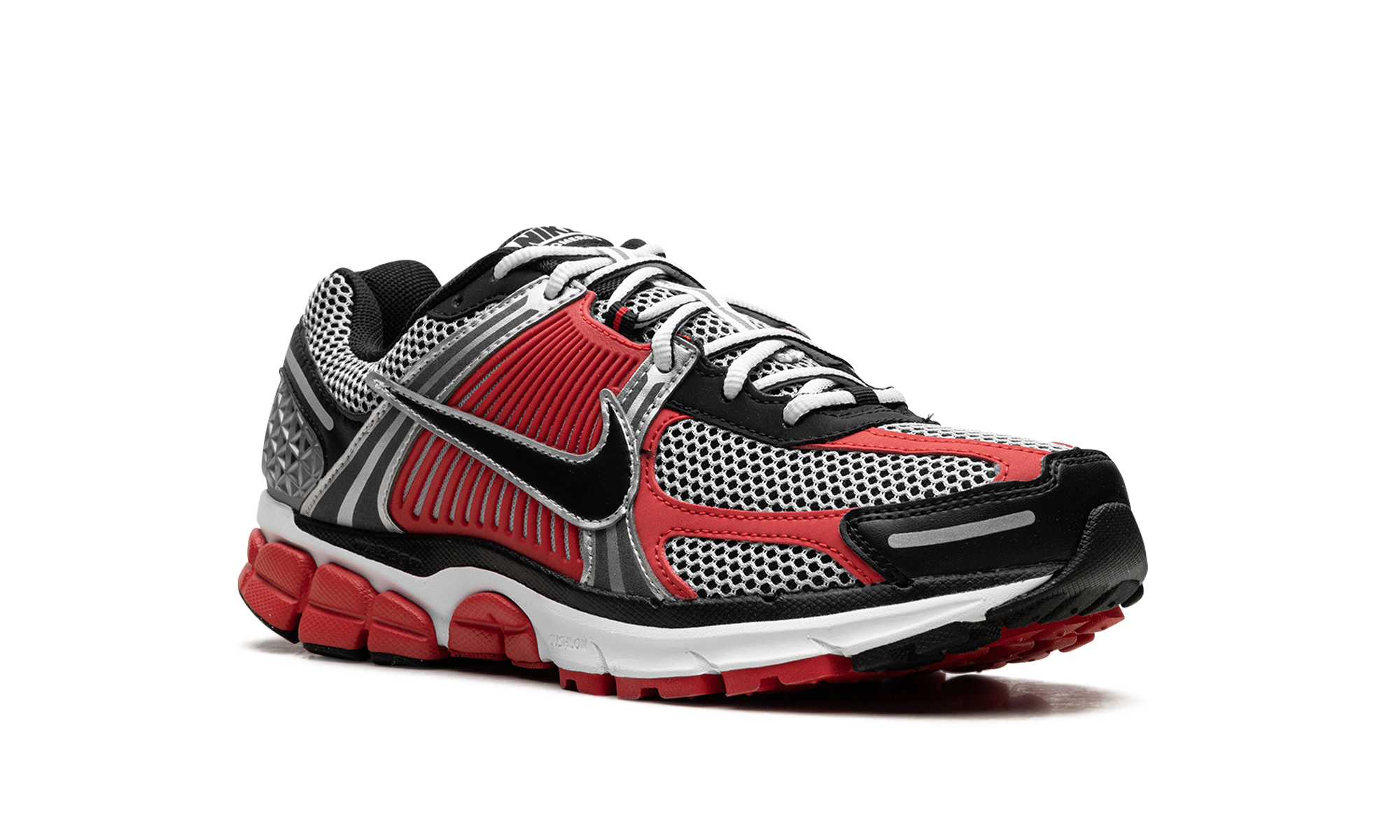 nike zoom vomero 5 metallic silver university red+HV0926-095+diagnol right view