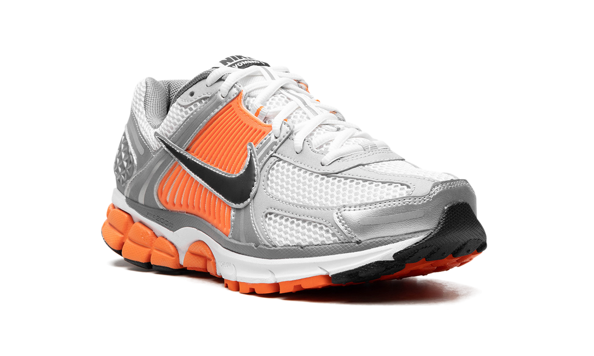 nike zoom vomero 5 platinum tint safety orange+FJ4151-002+diagnol right view