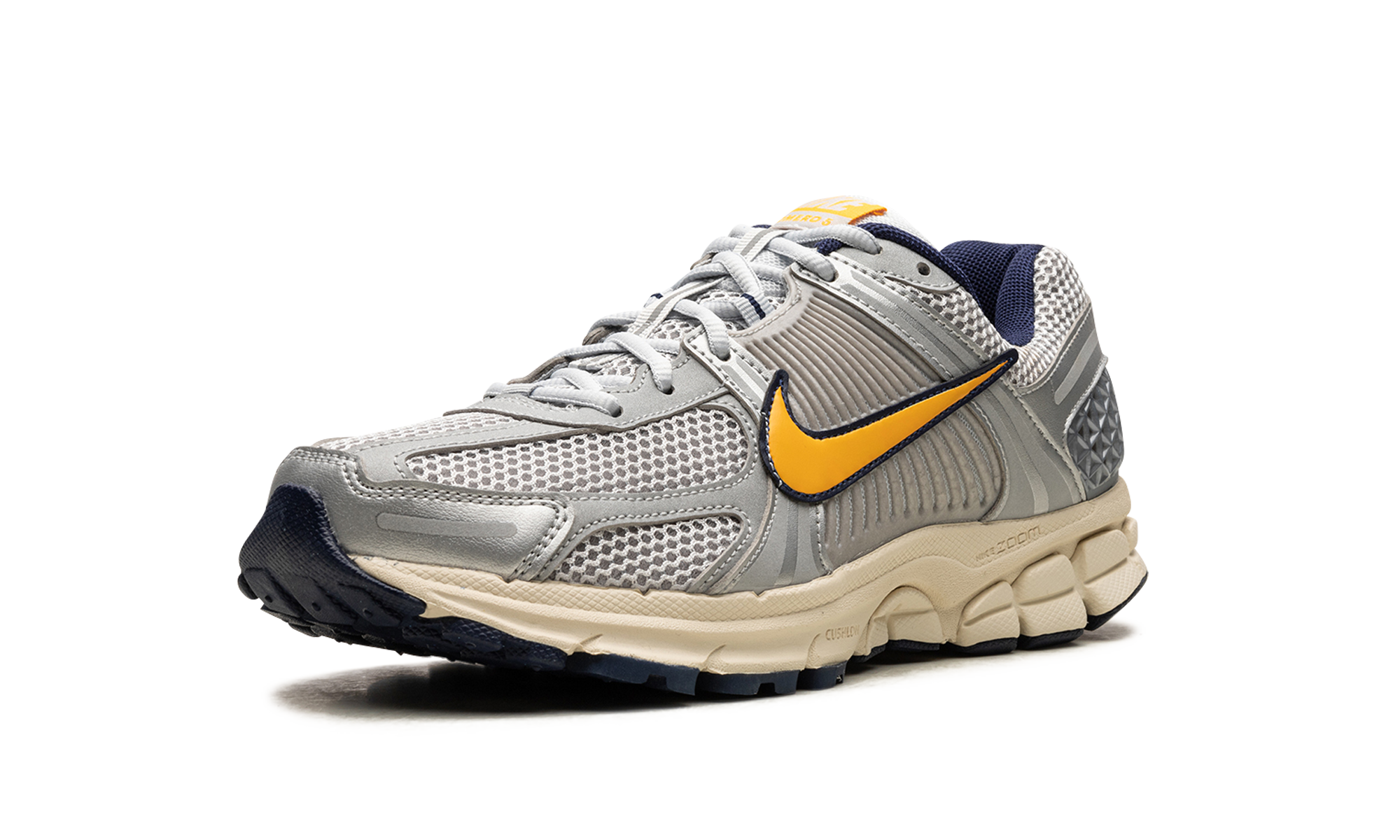 nike zoom vomero 5 pure platinum laser orange+FJ4151-001+left diagnol single view