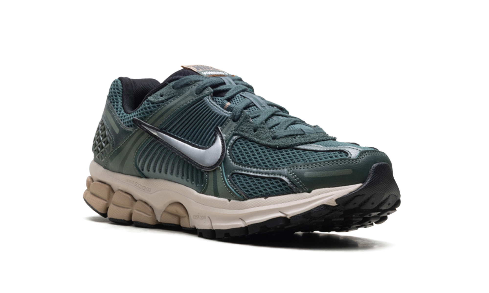 nike zoom vomero 5 vintage green light orewood brown hemp chrome women s+FN6742-300+diagnol right view