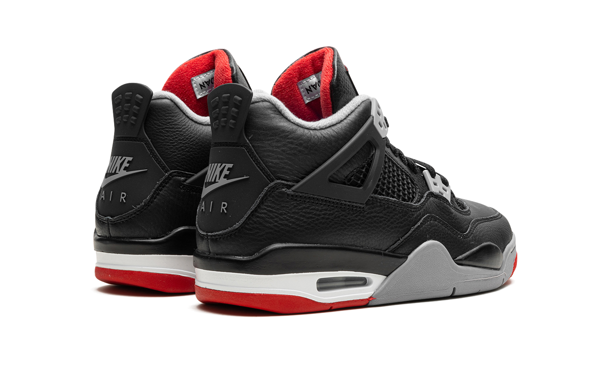 jordan 4 retro bred reimagined gs+FQ8213-006+diagnol right behind view