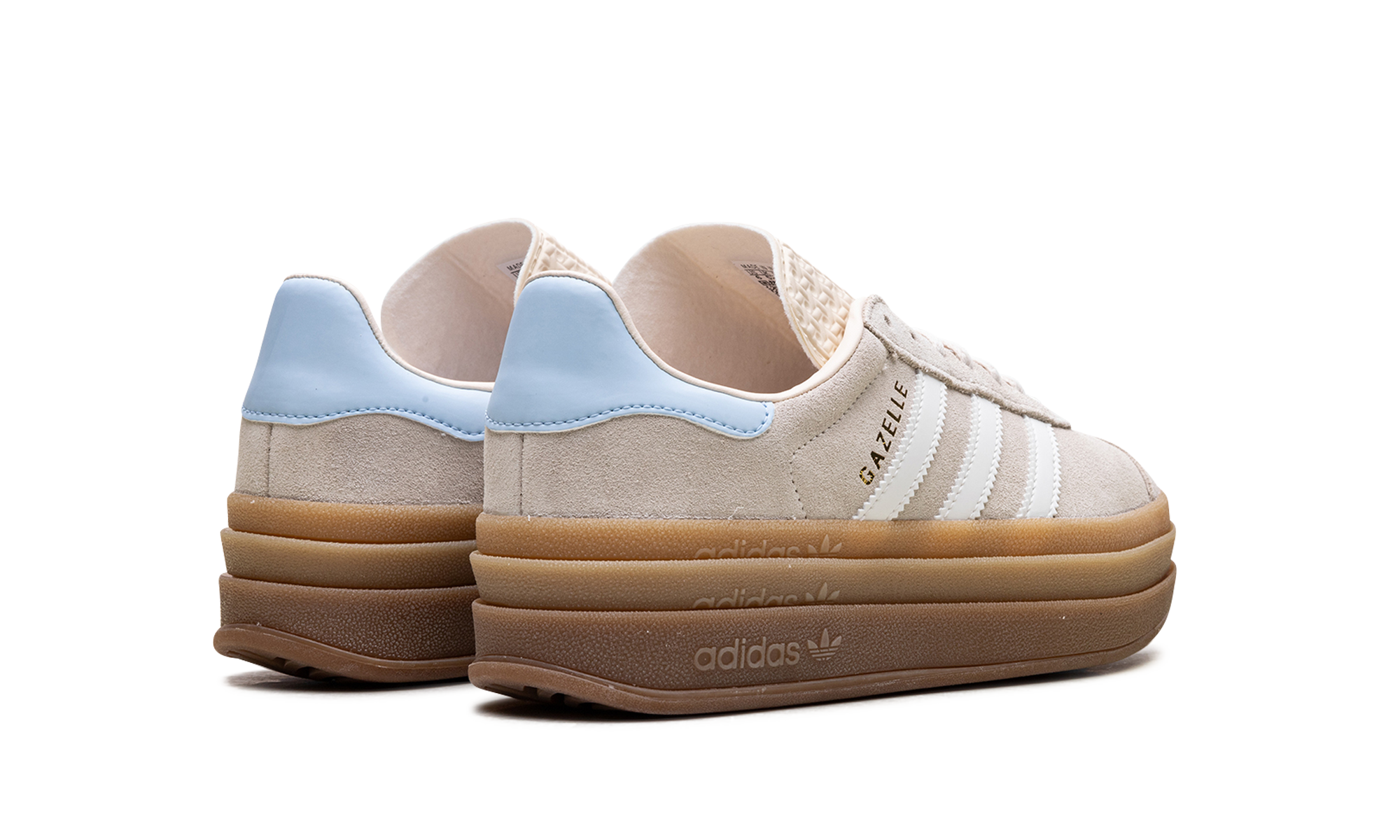 adidas gazelle bold wonder white clear sky kids+JH5540+diagnol right behind view