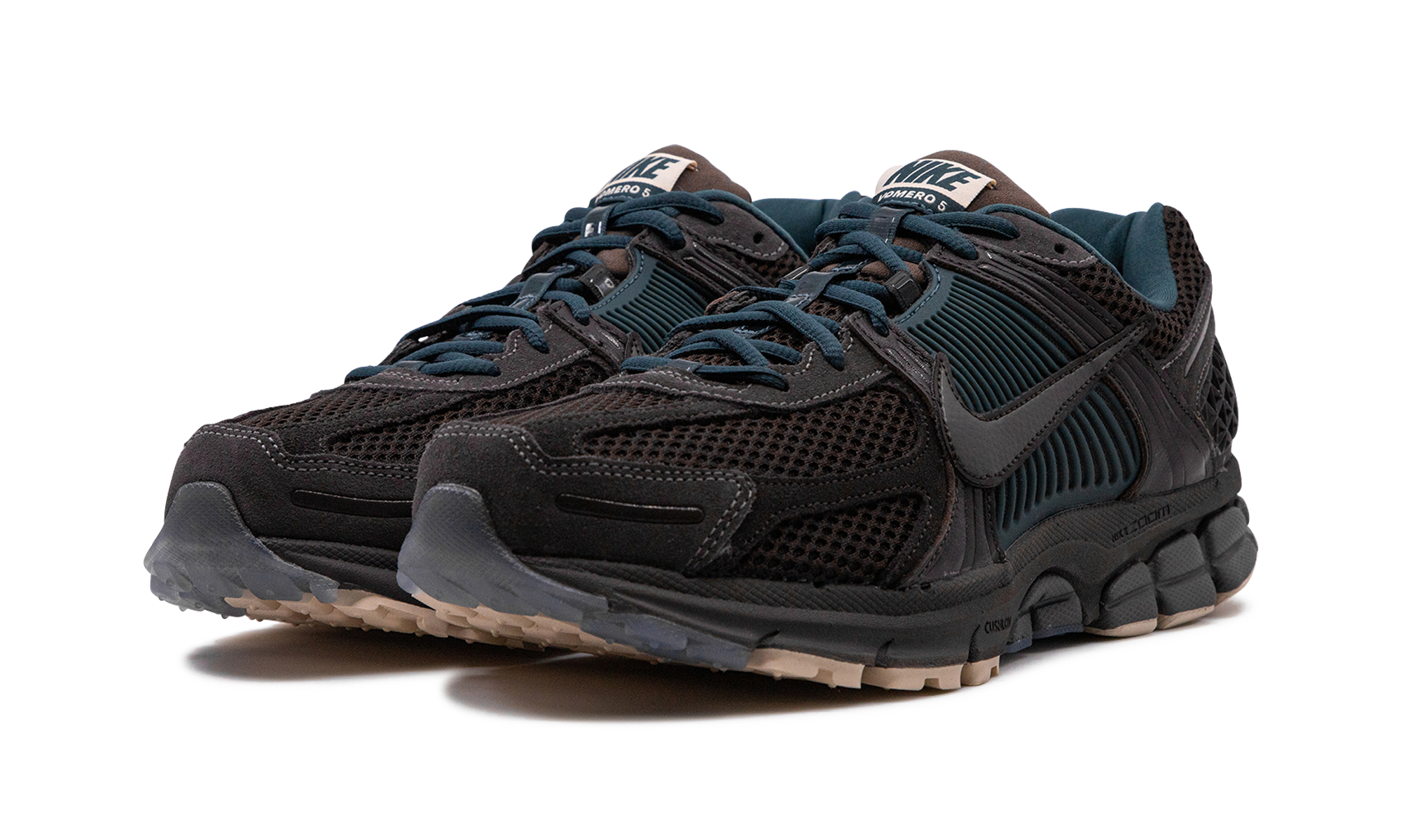 nike zoom vomero 5 prm velvet brown medium ash+FQ8174-237+diagnol left view