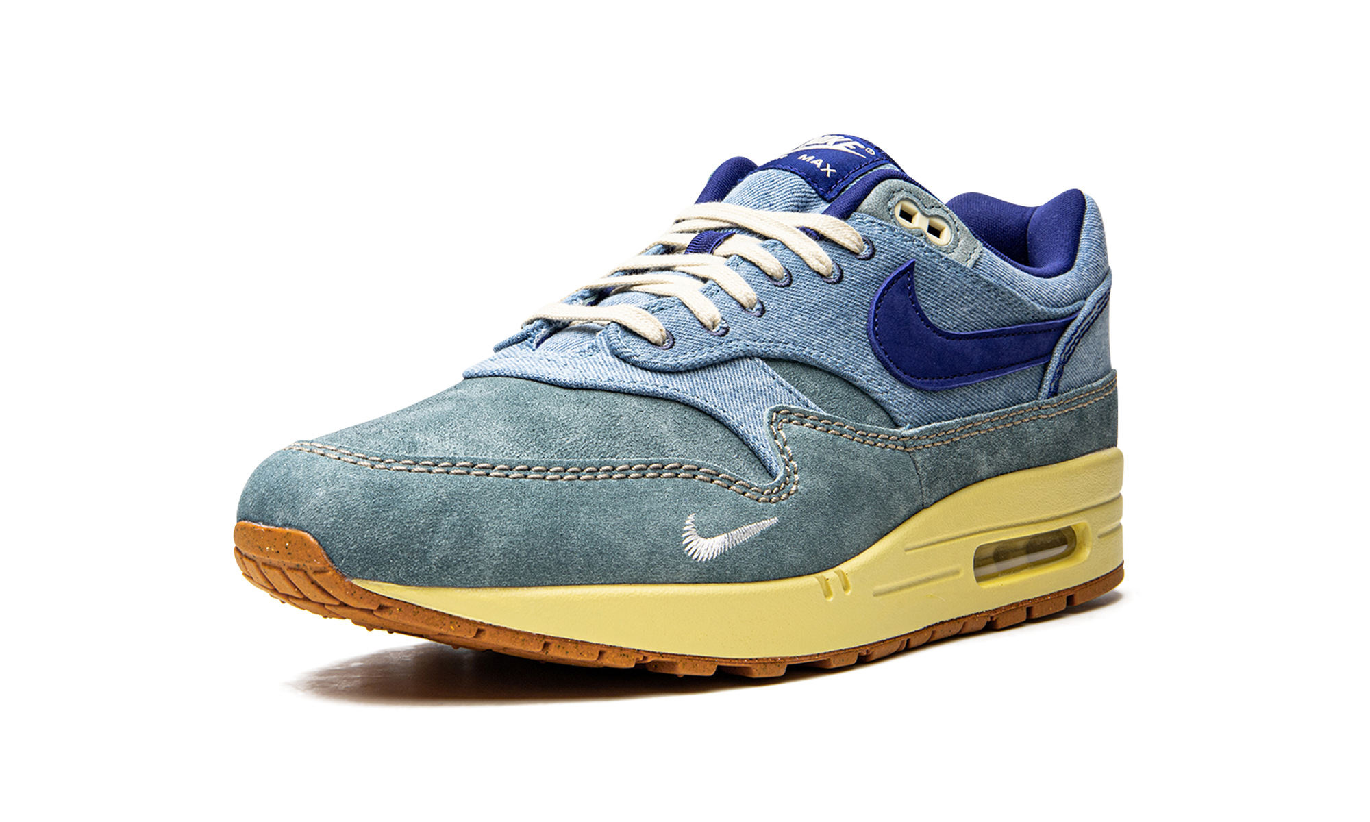 nike air max 1 prm dirty denim+DV3050-300+left diagnol single view