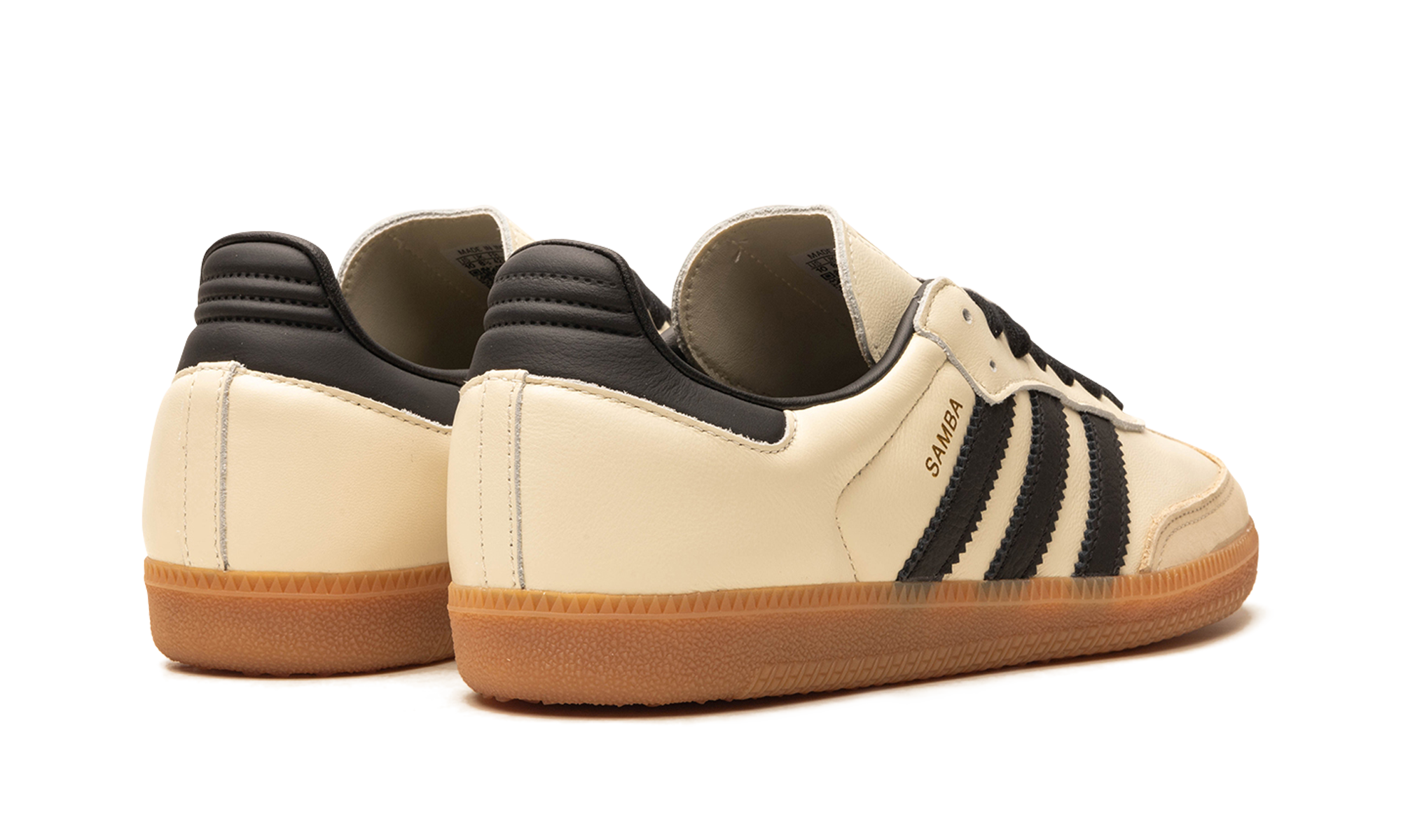 adidas samba og cream white sand strata women s+ID0478+diagnol right behind view