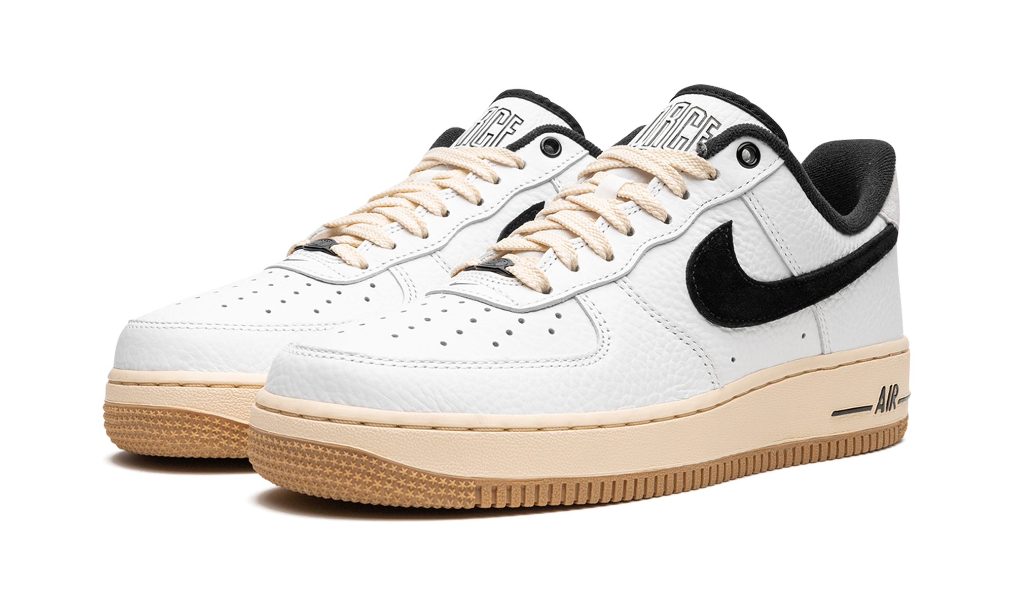 nike air force 1 07 lx low command force summit white black women s+DR0148-101+diagnol left view