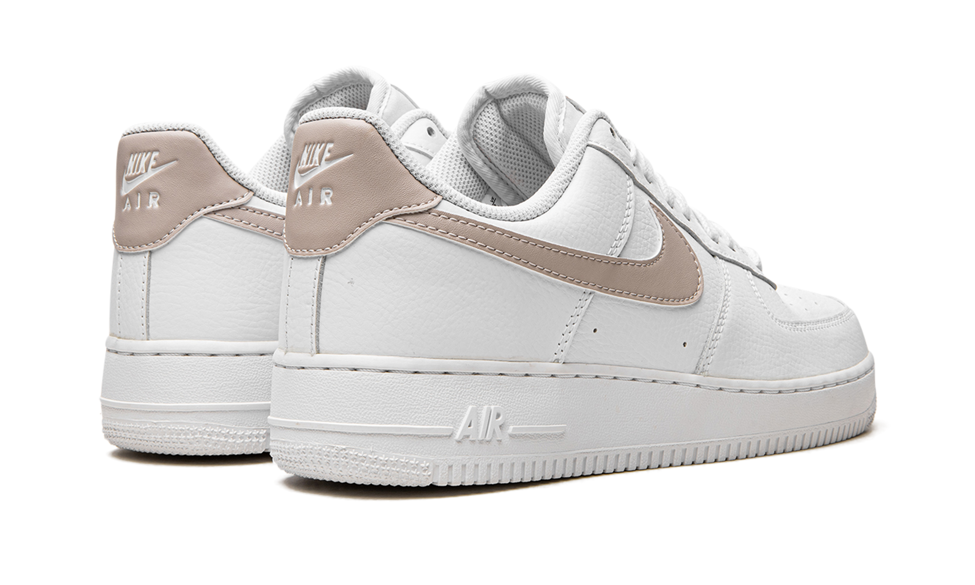 nike air force 1 07 low white fossil stone women s+315115-169+diagnol right behind view