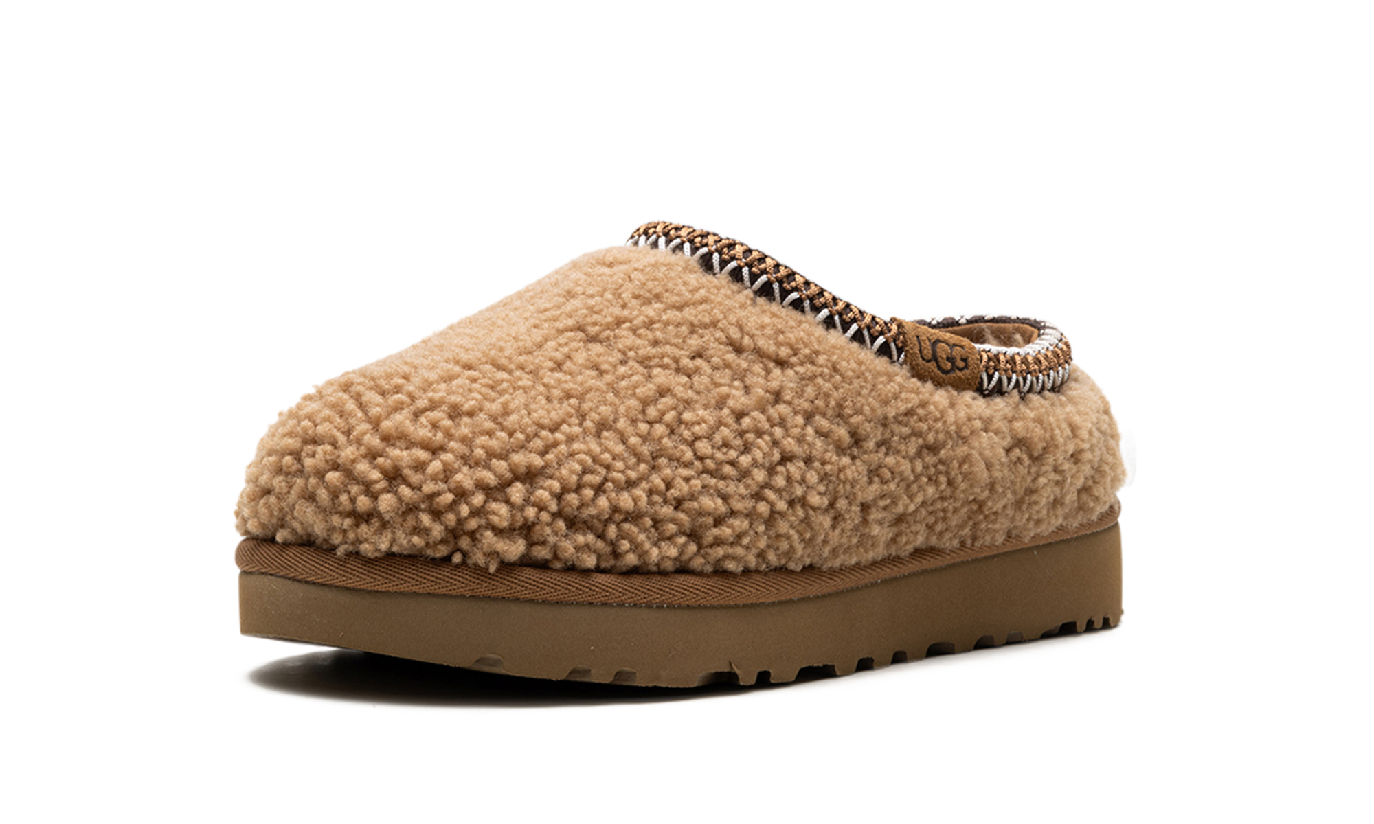 ugg tasman maxi curly slipper chestnut women s+1158356-CHE+left diagnol single view