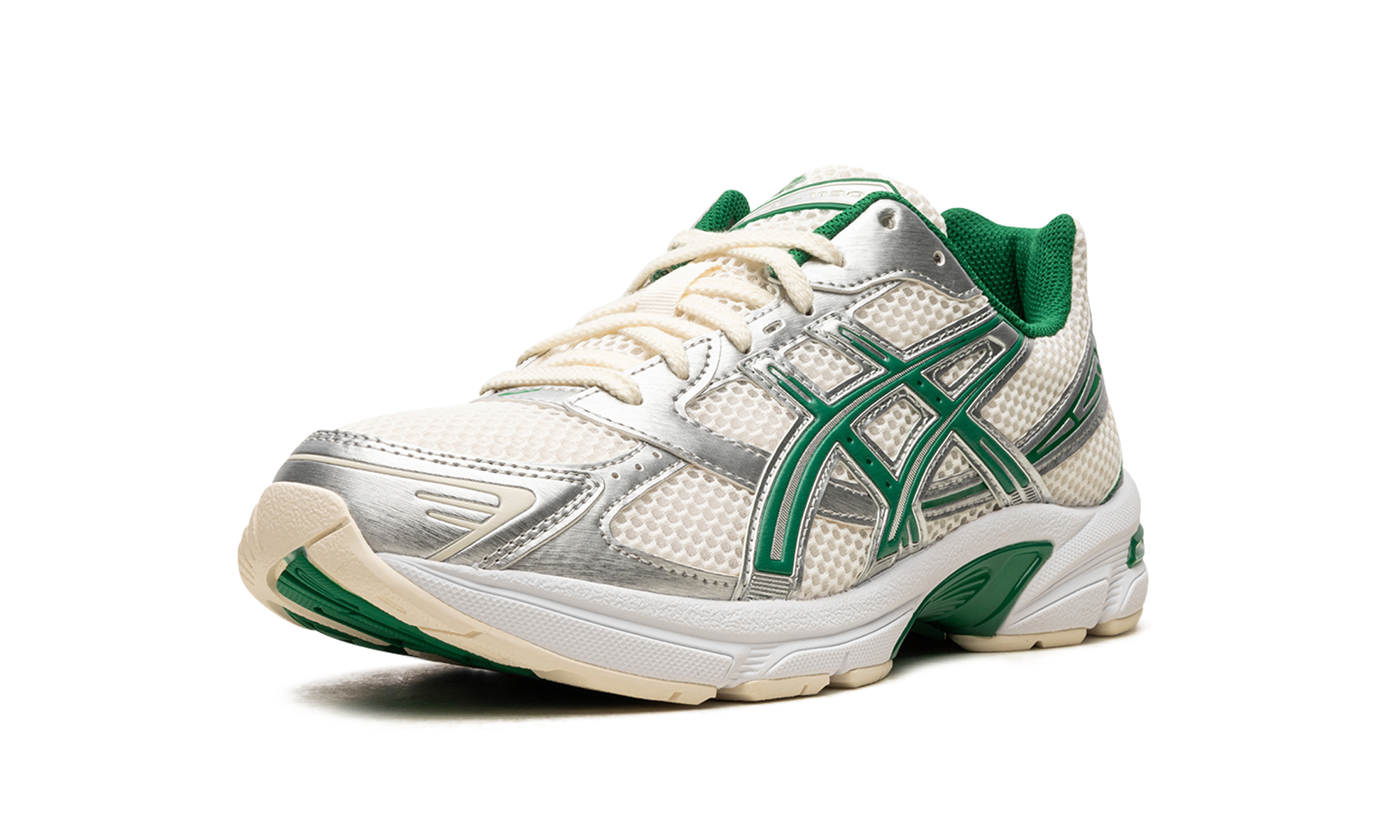 asics gel 1130 cream kale+1201A974-100+left diagnol single view