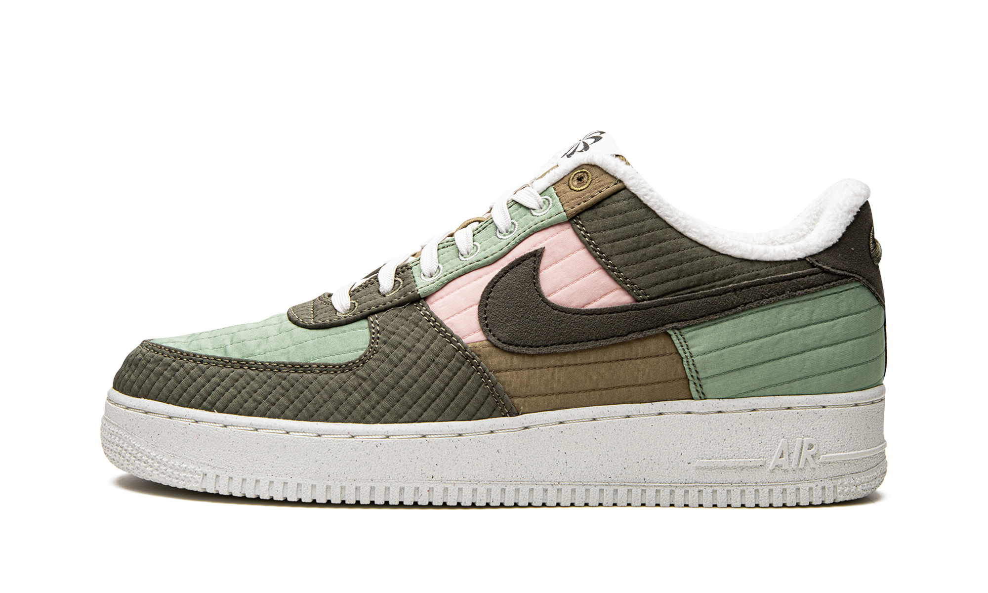 nike air force 1 07 lx low toasty oil green+DC8744-300+diagnol right view 1