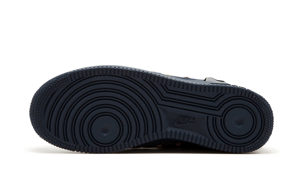 nike sf air force 1 mid obsidian metallic gold+917753-400+bottom view