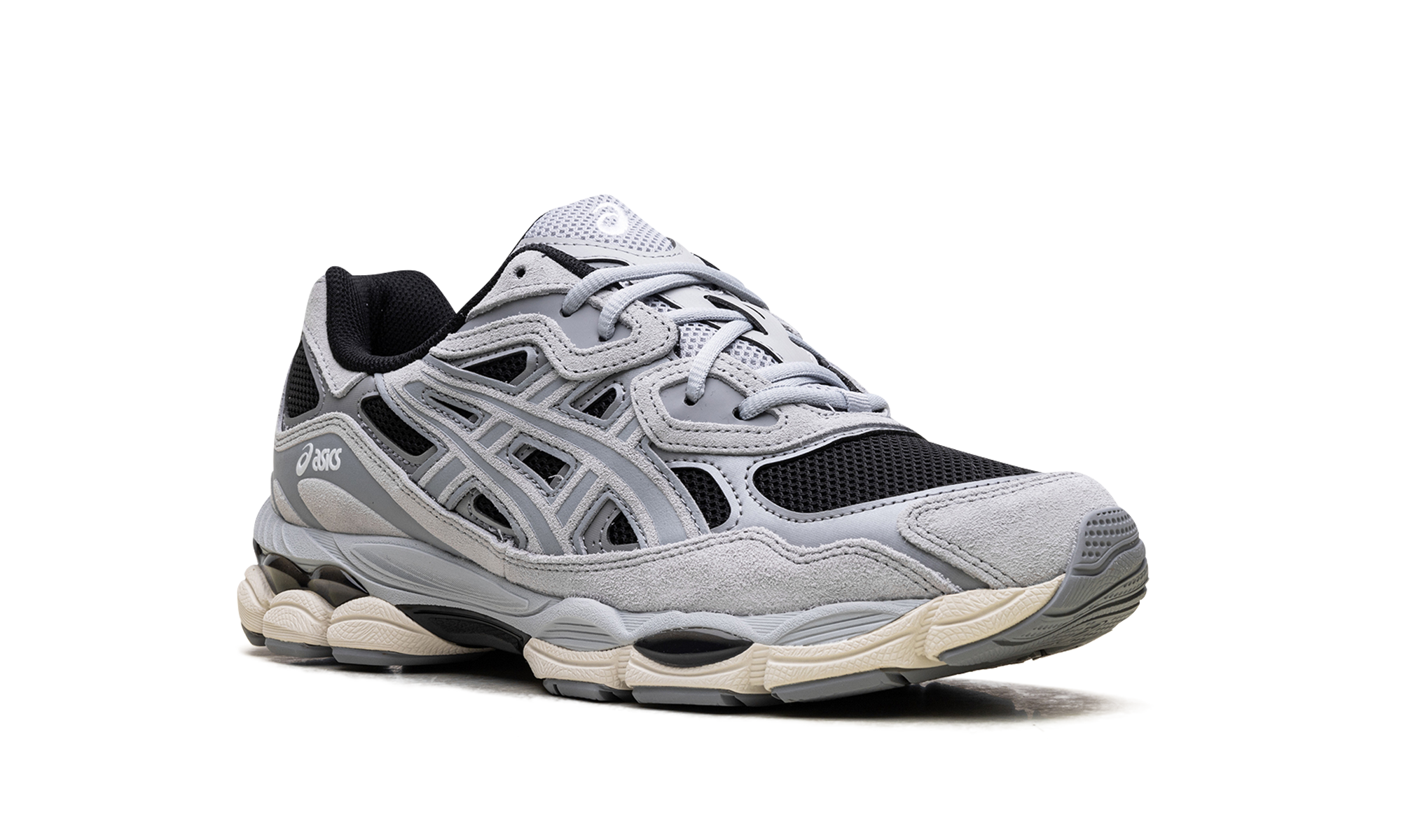 asics gel nyc black piedmont grey+1203A383-004+diagnol right view