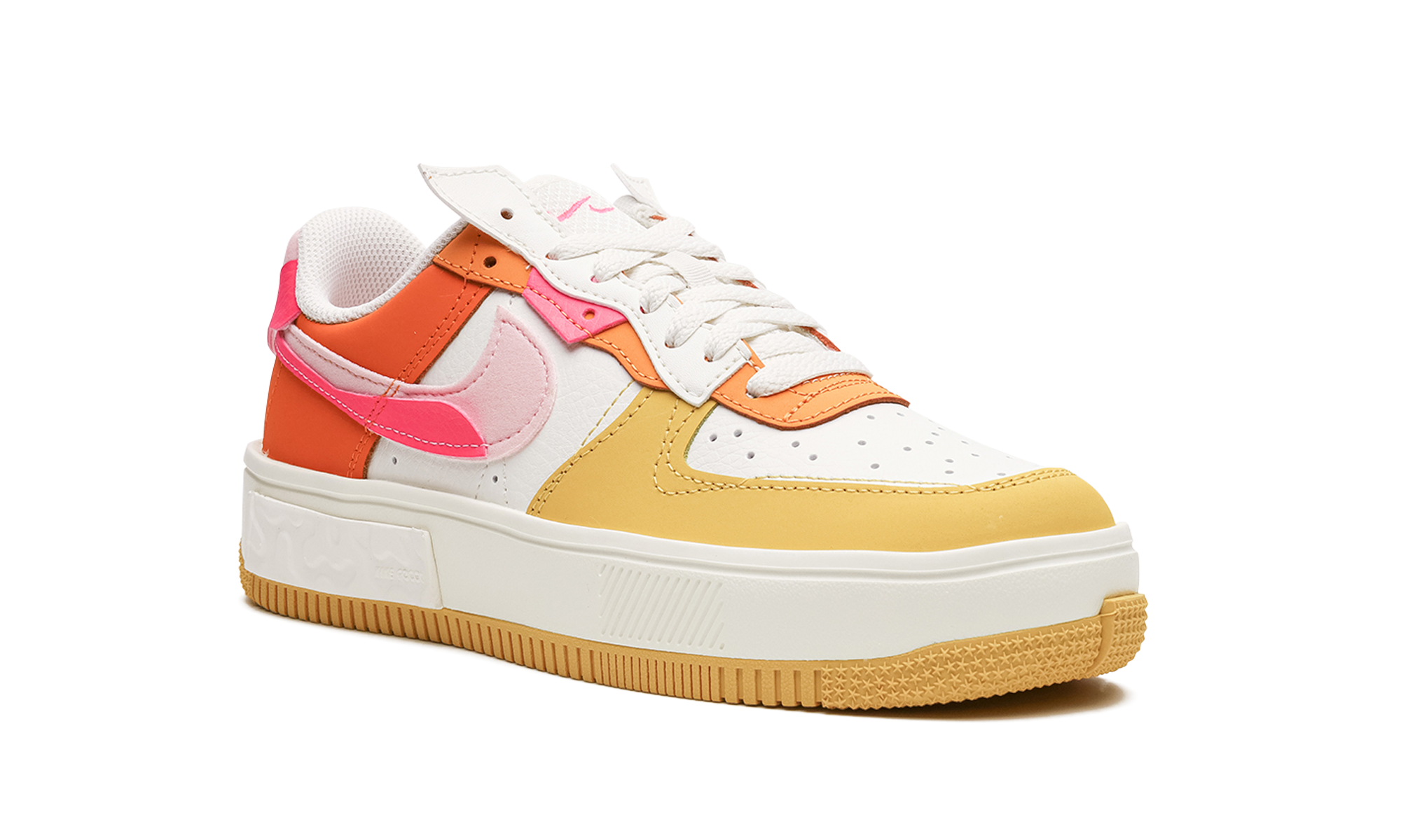 nike air force 1 fontanka summit white yellow orange women s+DX2675-100+diagnol right view