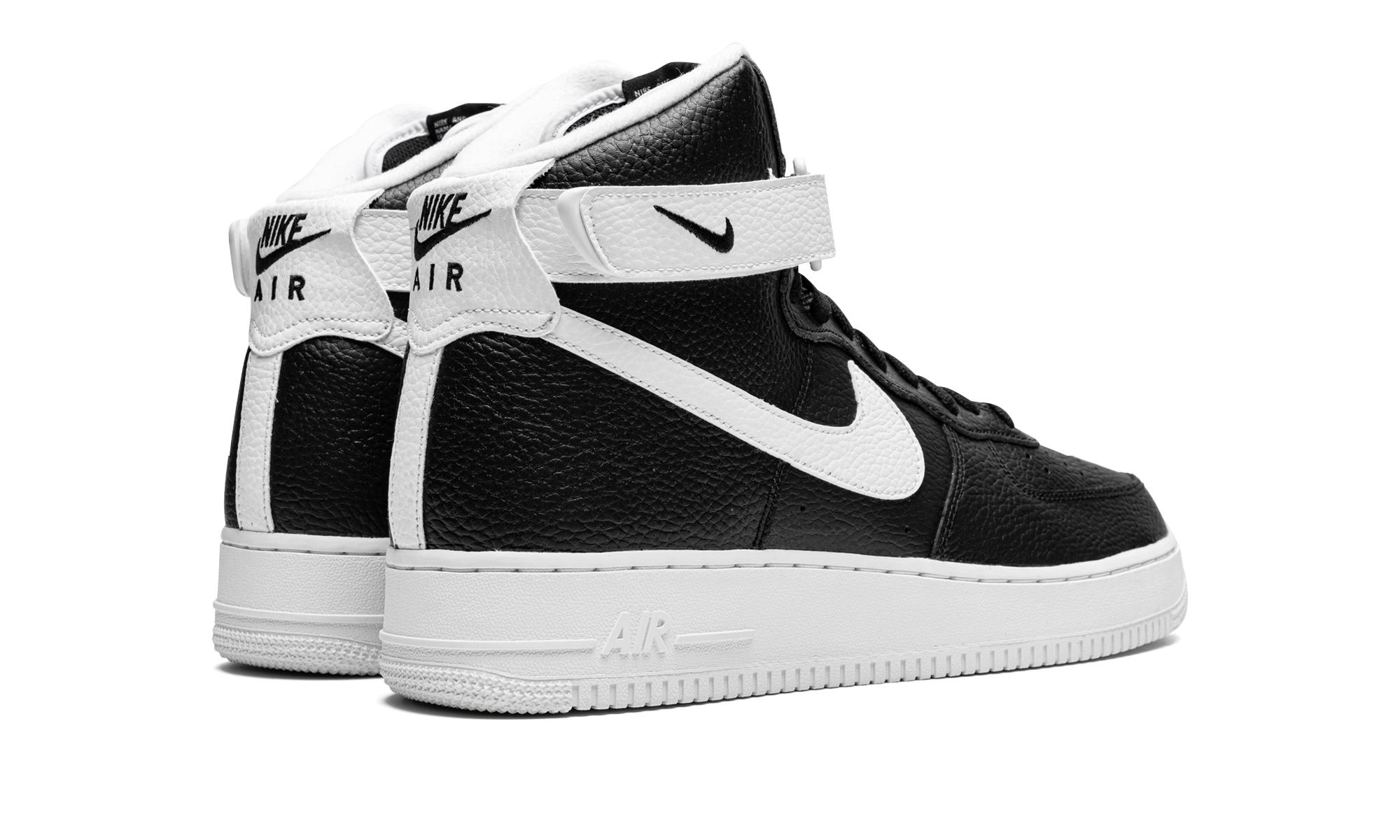 nike air force 1 high 07 black white+CT2303-002+diagnol right behind view