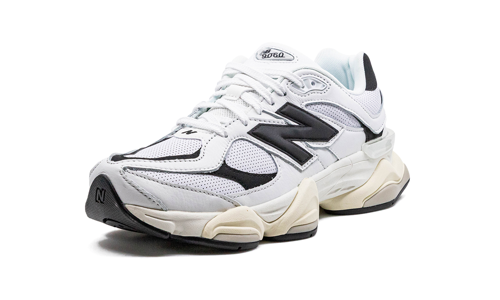 new balance 9060 white black+U9060AAB+left diagnol single view