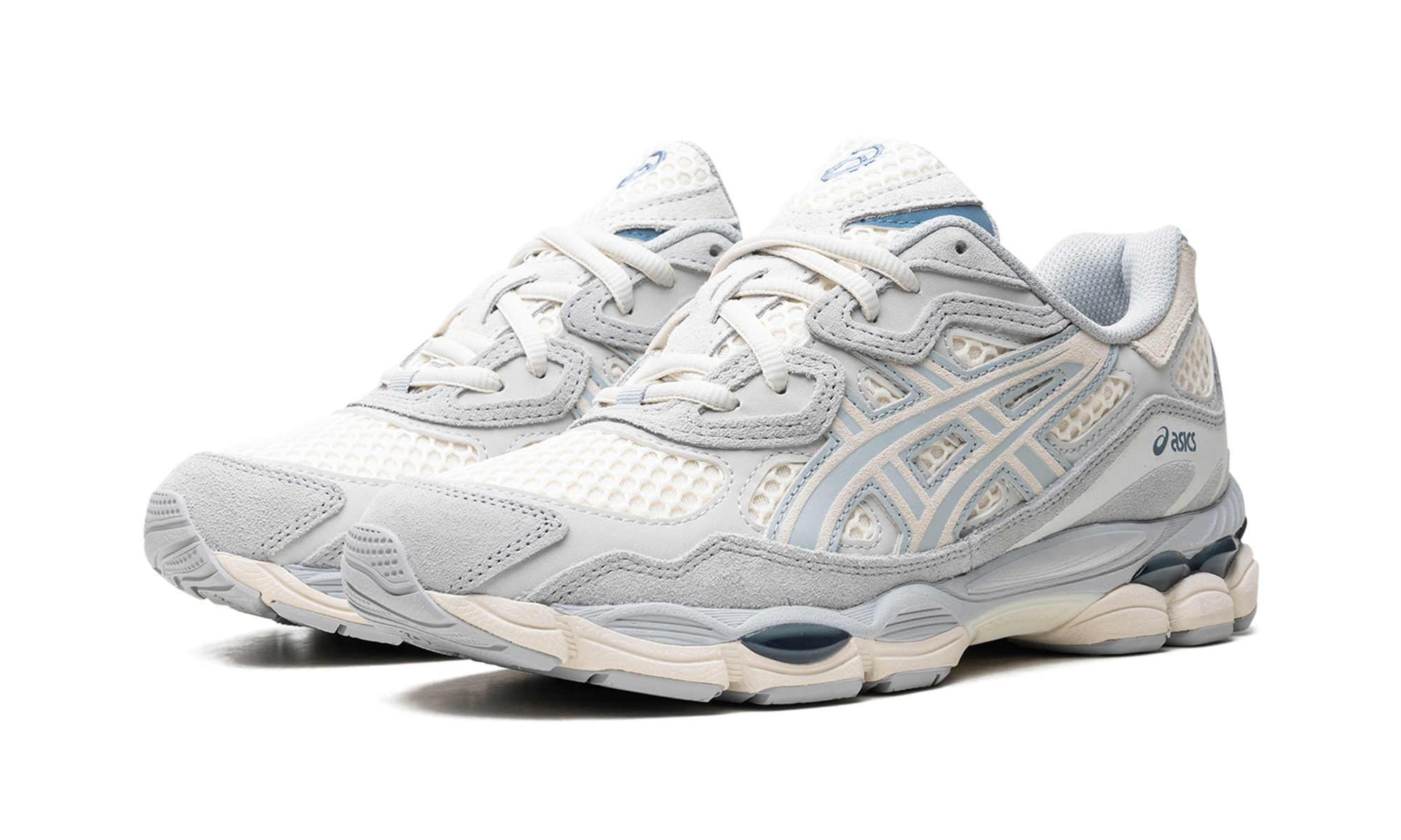 asics gel nyc ivory mid grey+1203A372-600+diagnol left view