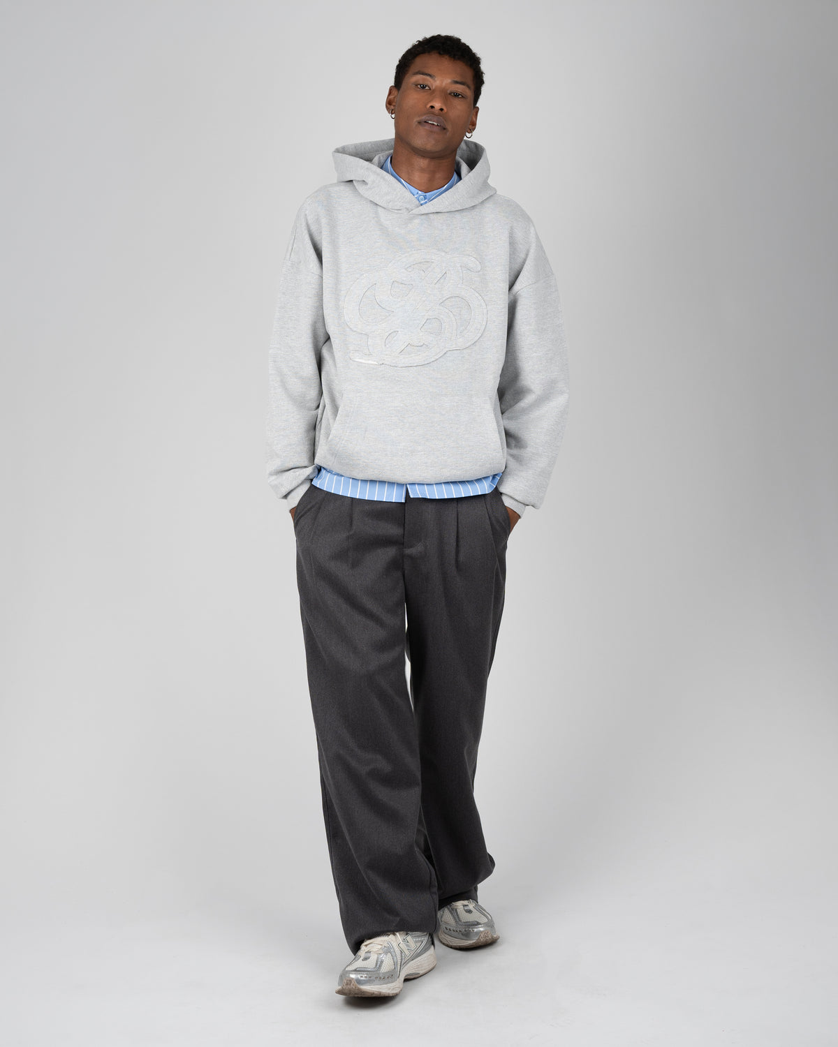 Prohibited Double P Hoodie Grey Melange