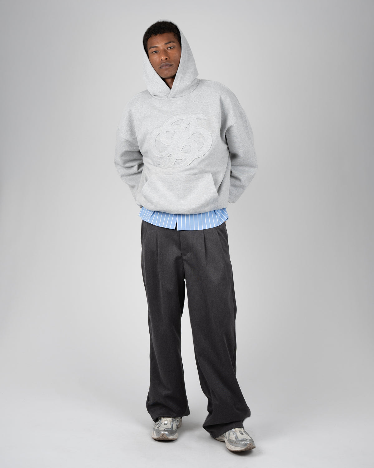 Prohibited Double P Hoodie Grey Melange