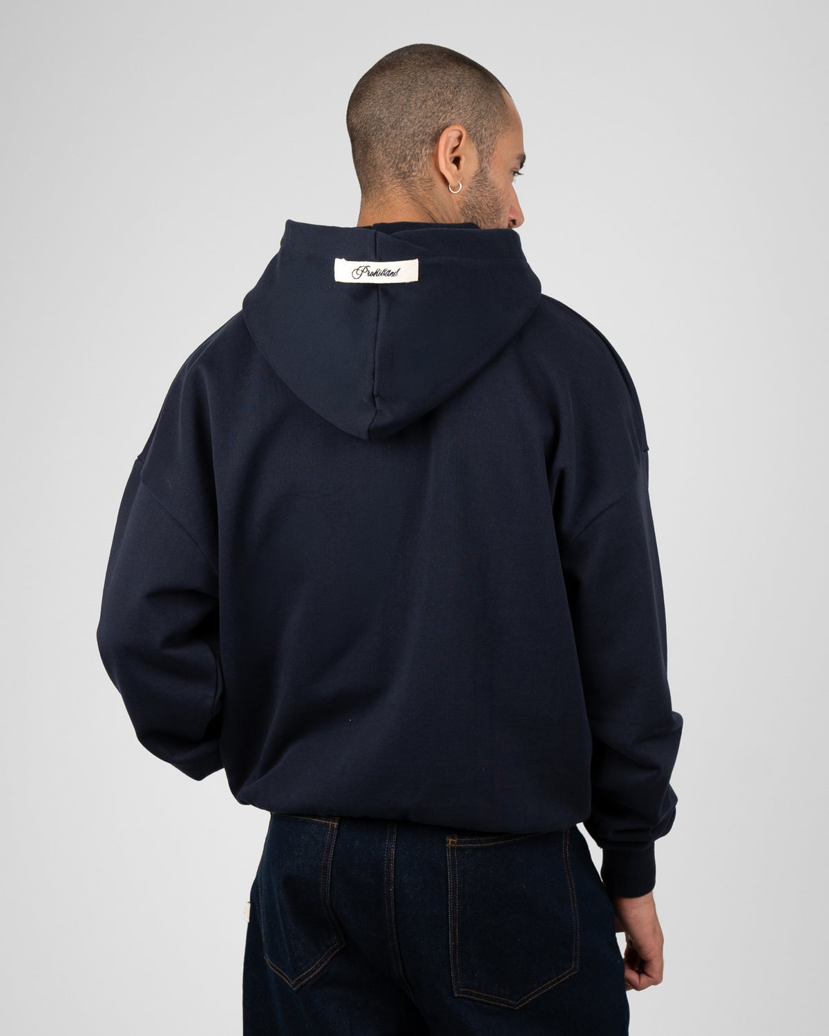 Prohibited College Days Zip-Hoodie Deep Blue