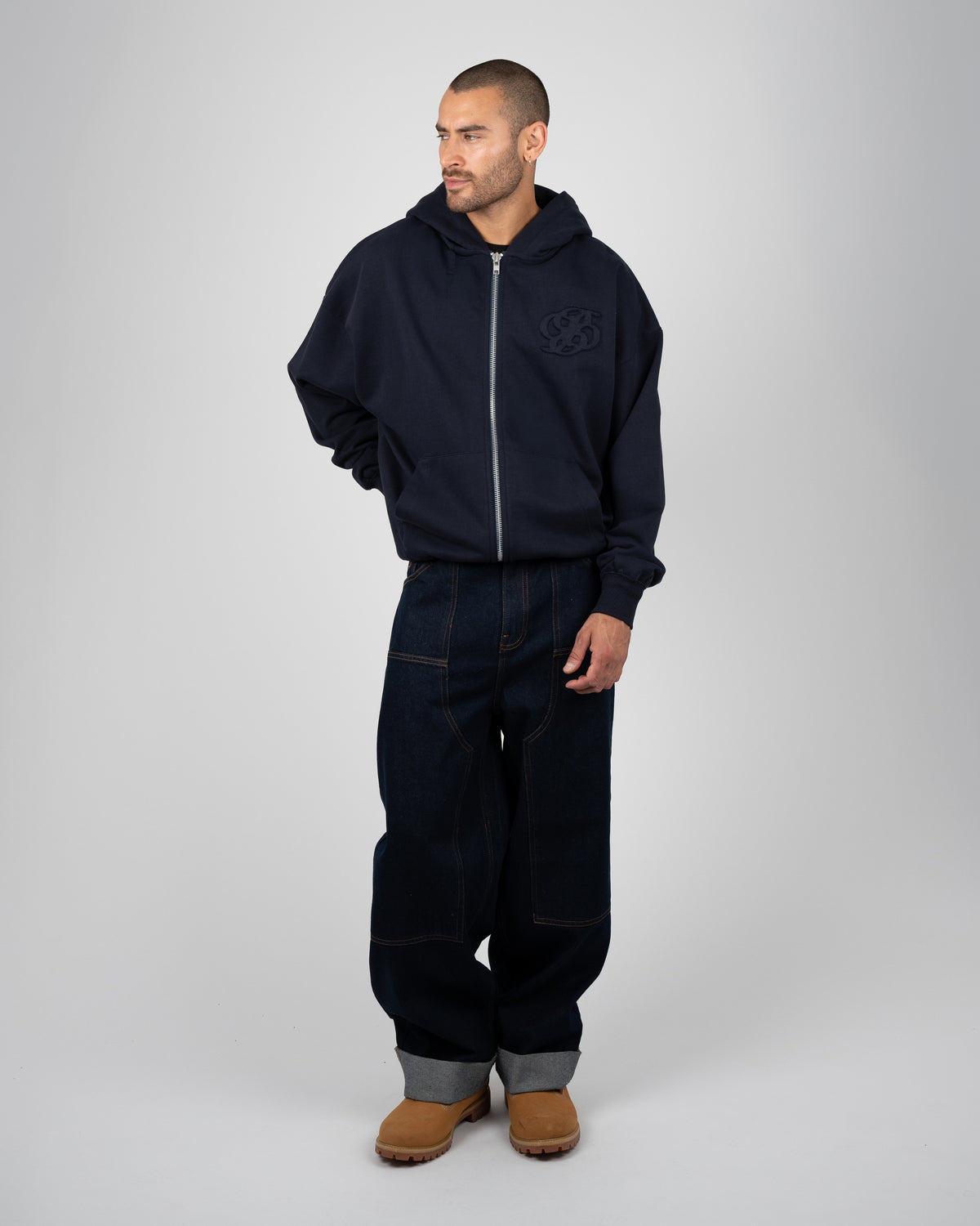 Prohibited College Days Zip-Hoodie Deep Blue