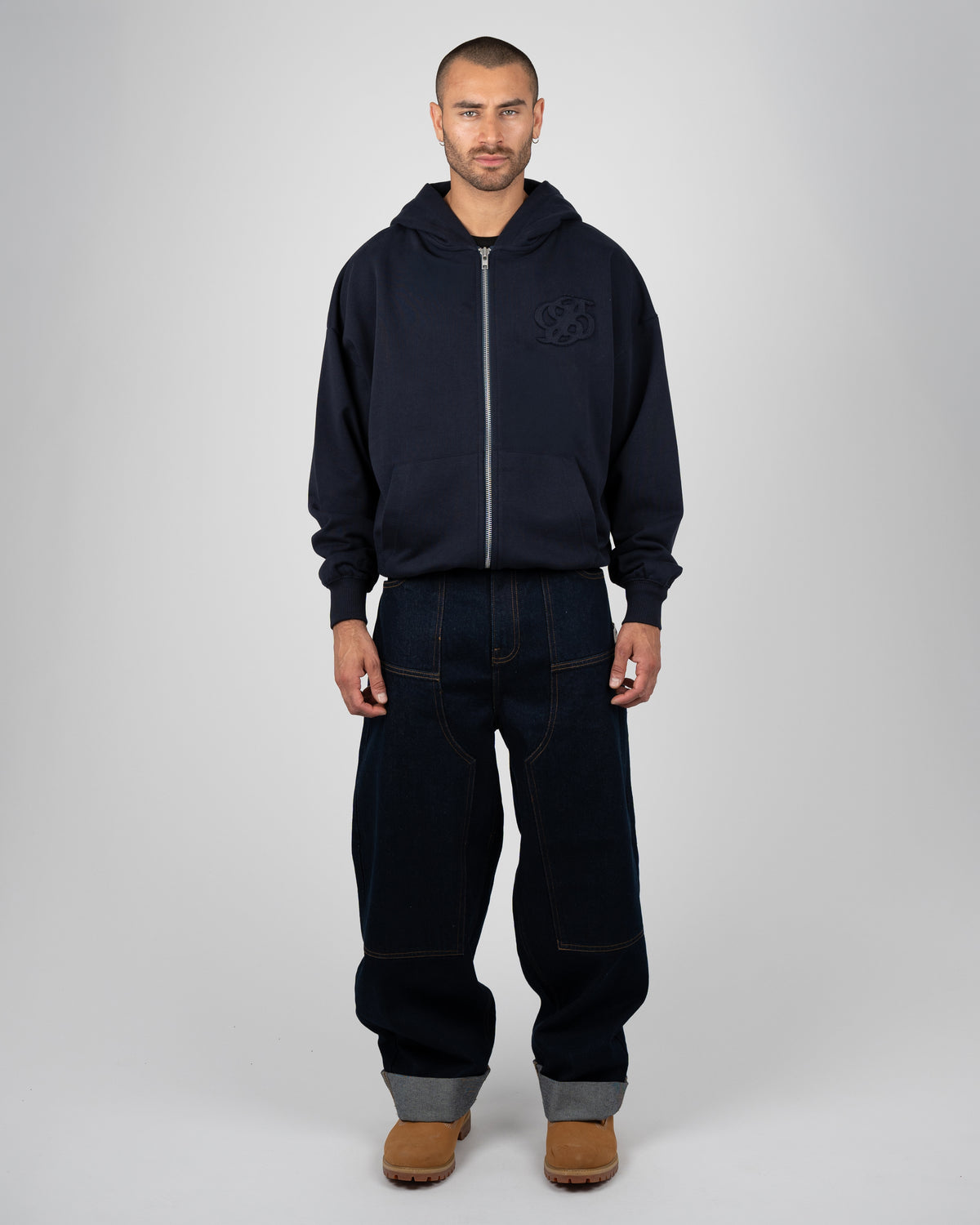 Prohibited College Days Zip-Hoodie Deep Blue
