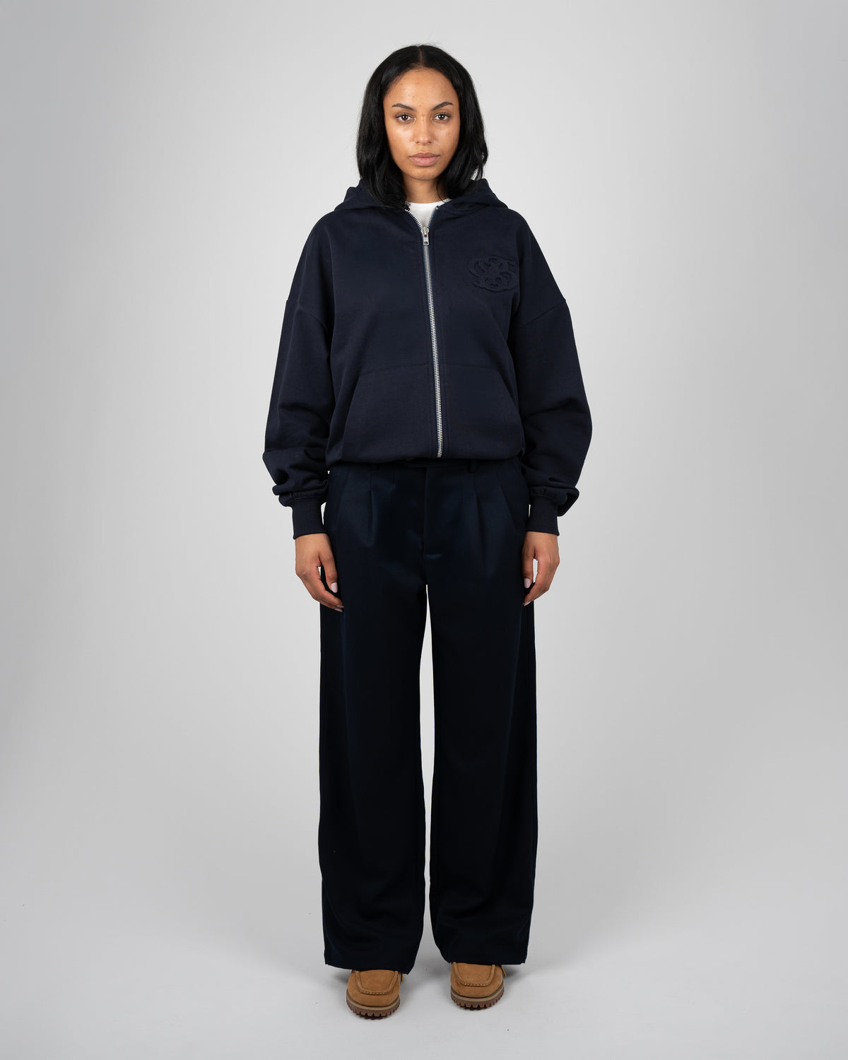 Prohibited College Days Zip-Hoodie Deep Blue