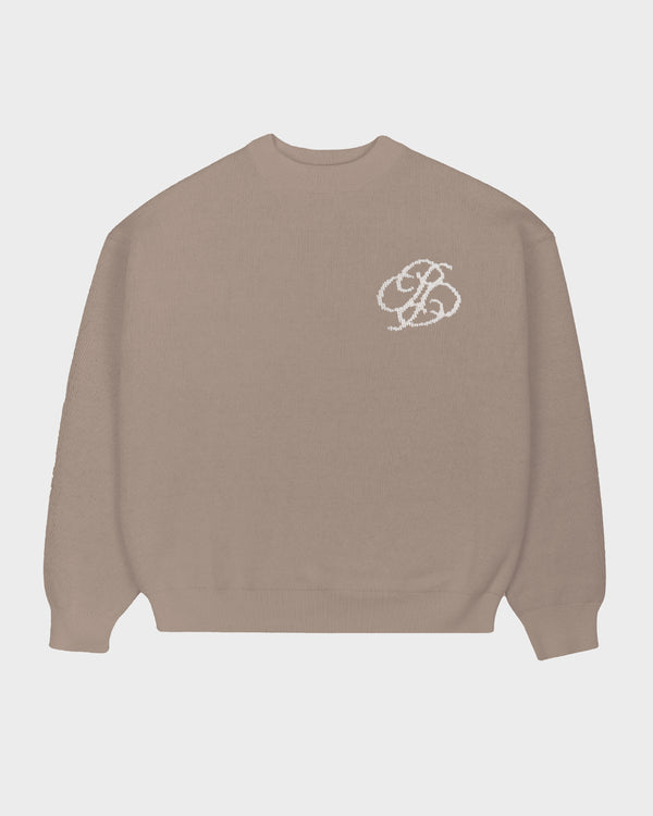 Prohibited Academy Knit Sweater Stone