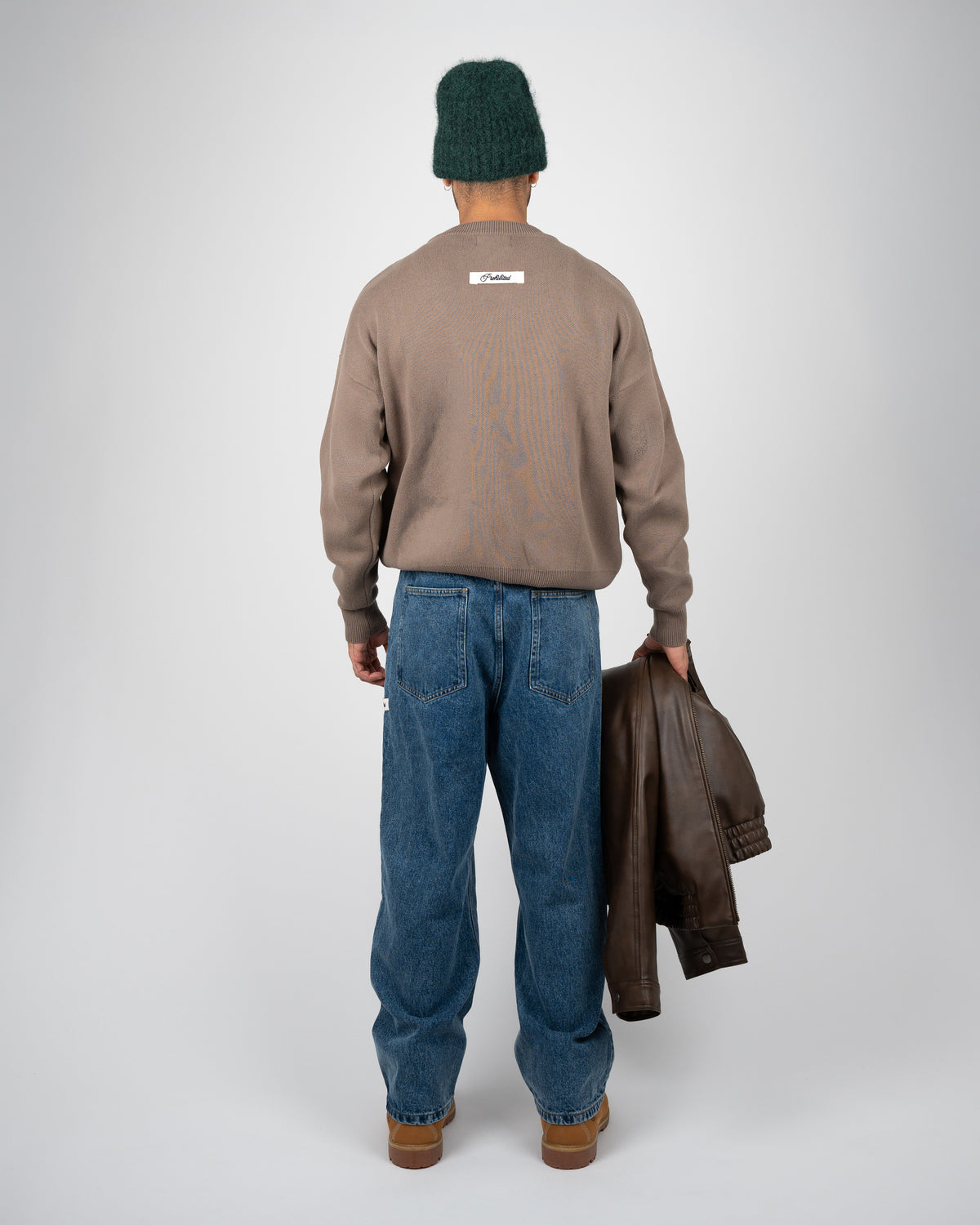 Prohibited Academy Knit Sweater Stone