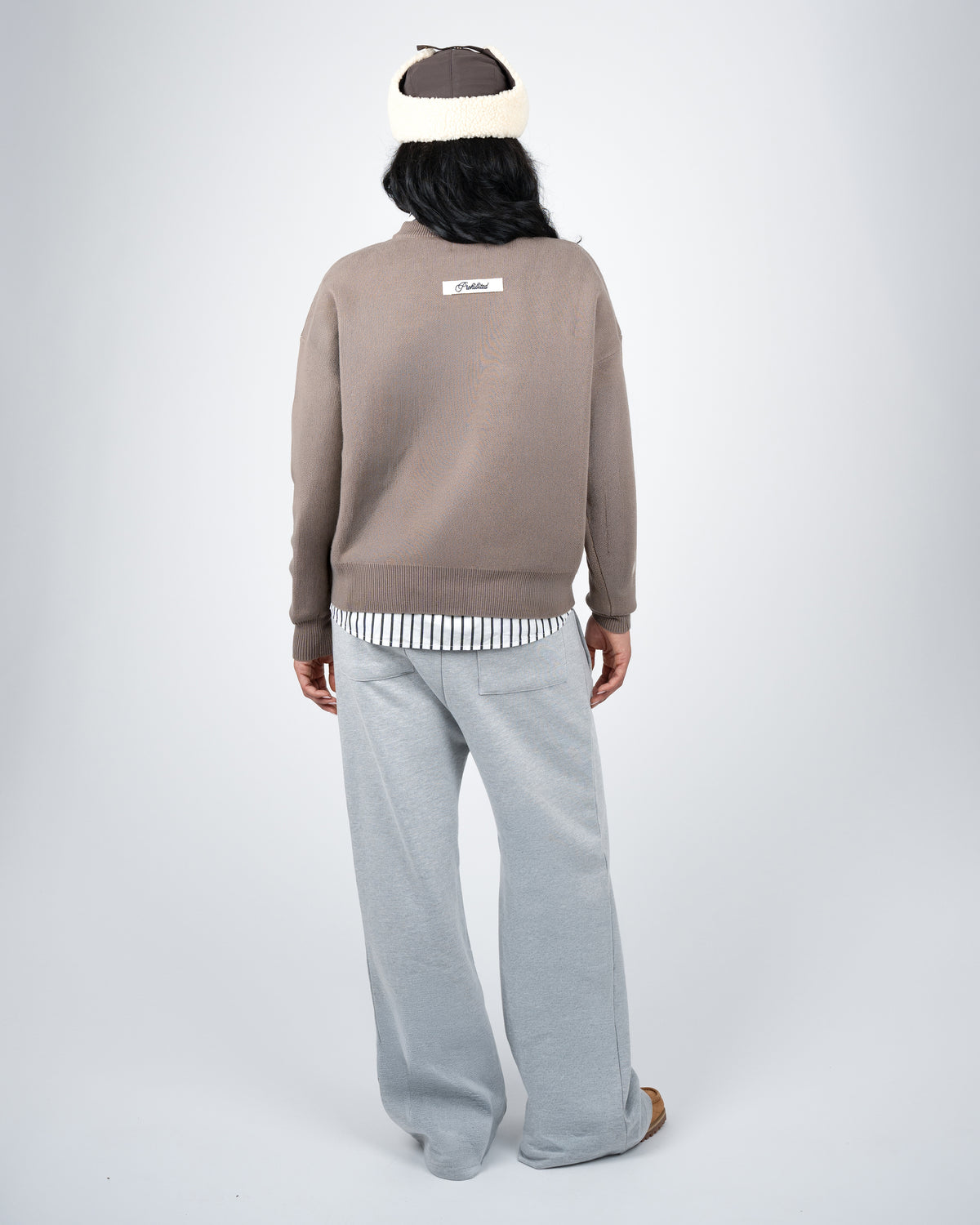 Prohibited Academy Knit Sweater Stone