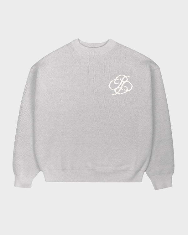 Prohibited Academy Knit Sweater Grey Melange