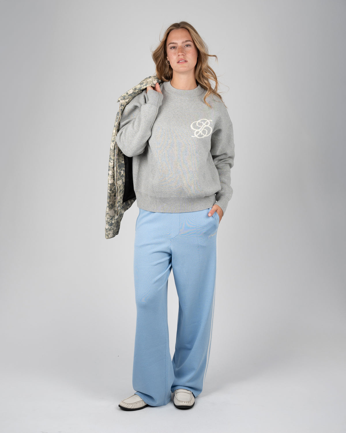 Prohibited Academy Knit Sweater Grey Melange