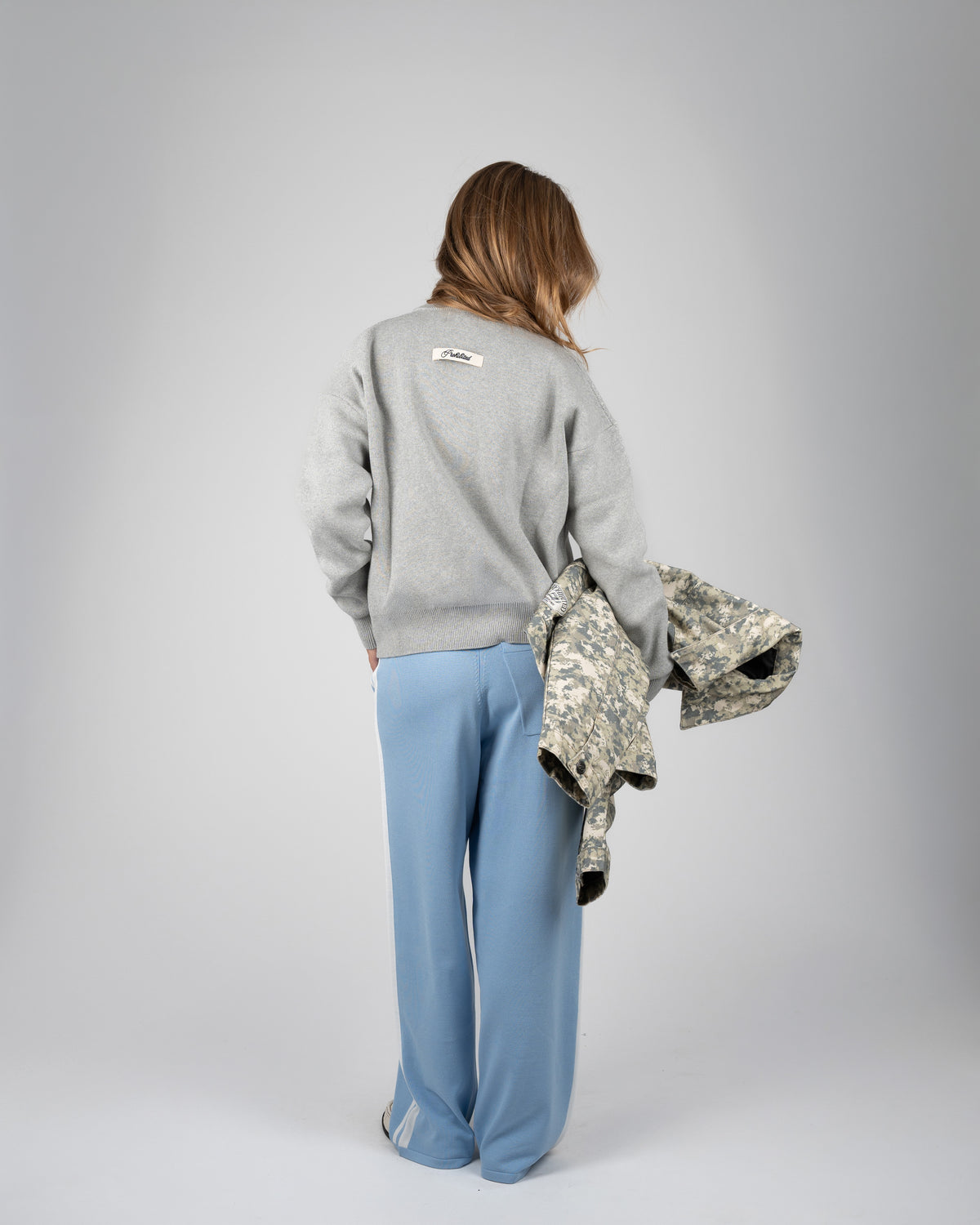 Prohibited Academy Knit Sweater Grey Melange