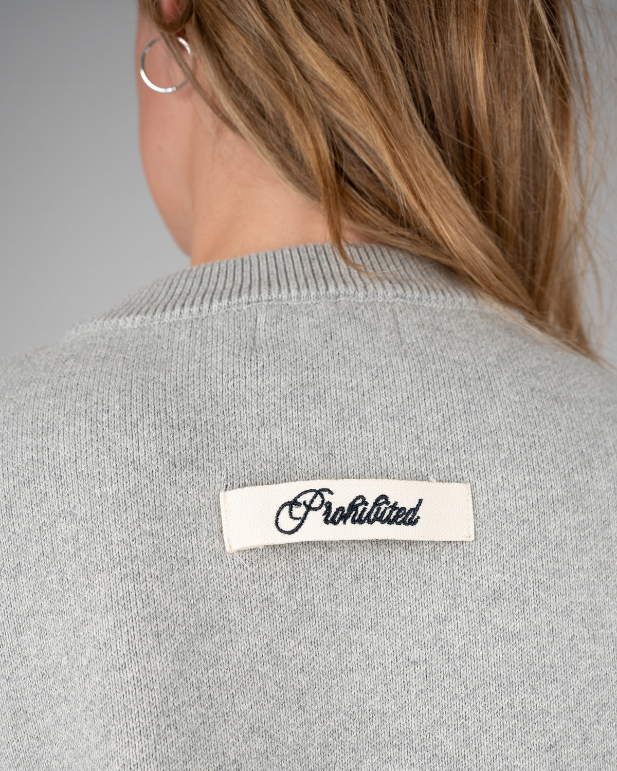 Prohibited Academy Knit Sweater Grey Melange