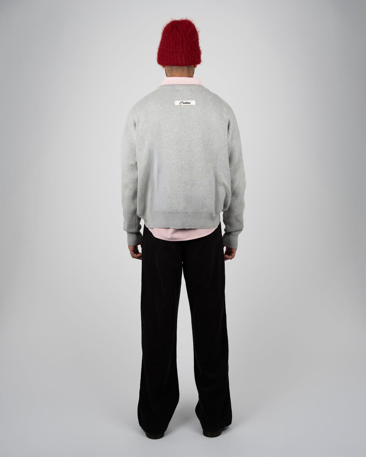 Prohibited Academy Knit Sweater Grey Melange