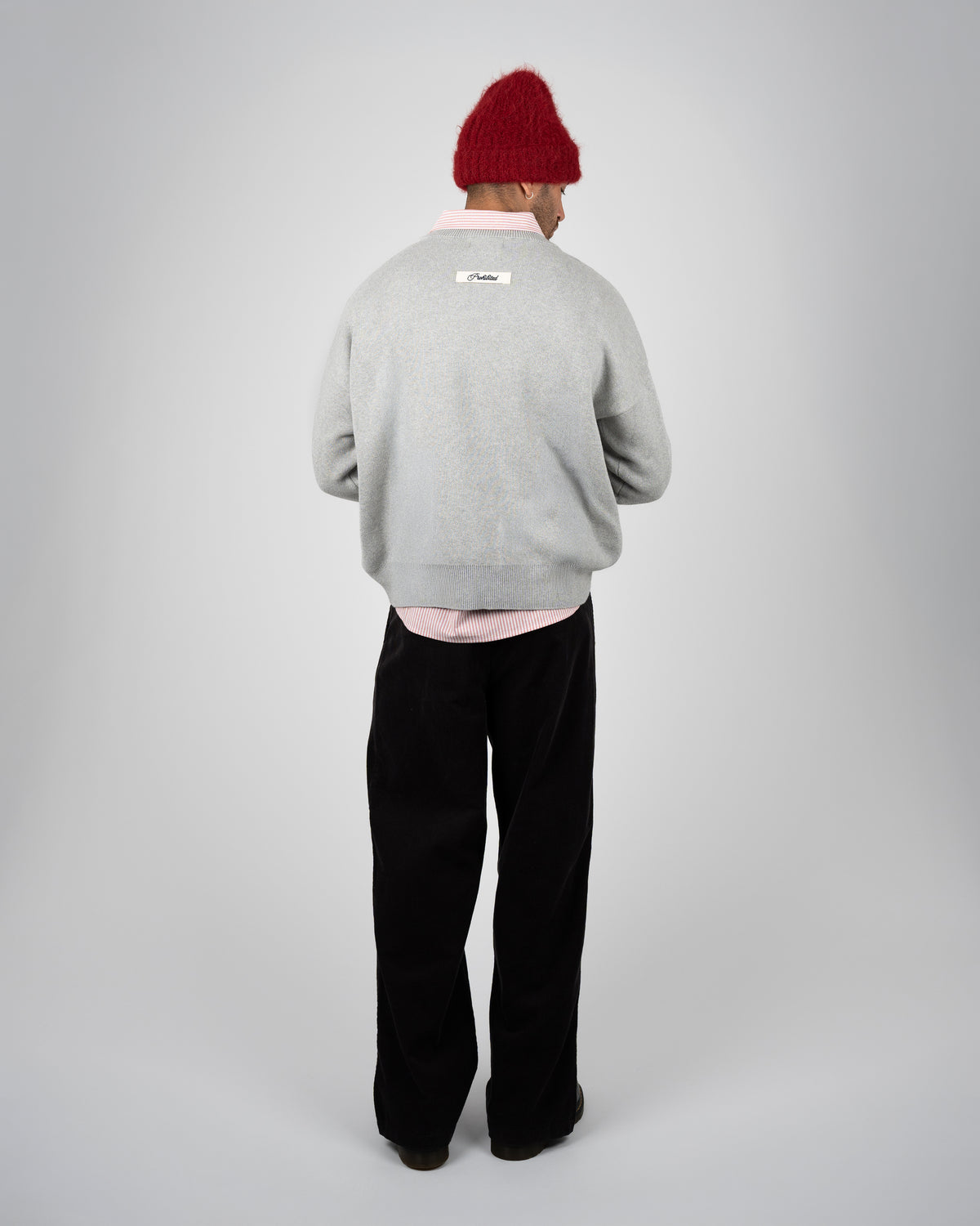 Prohibited Academy Knit Sweater Grey Melange
