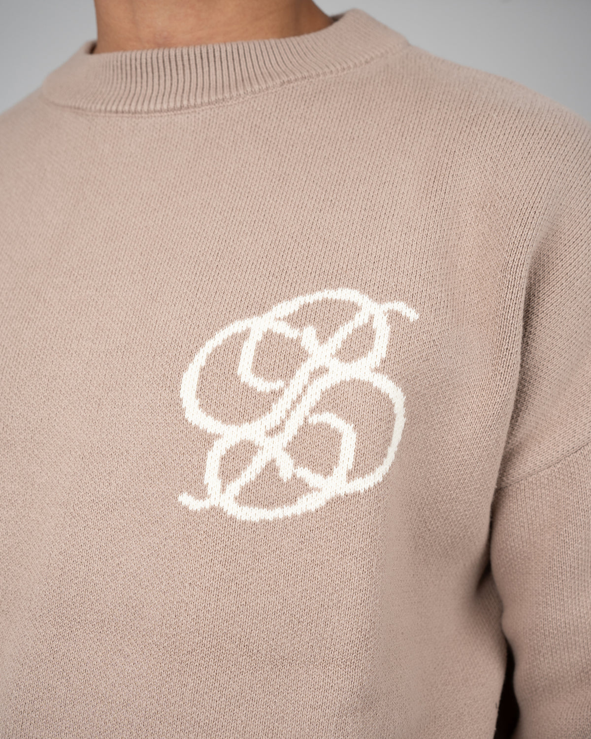 Prohibited Academy Knit Sweater Linen Beige