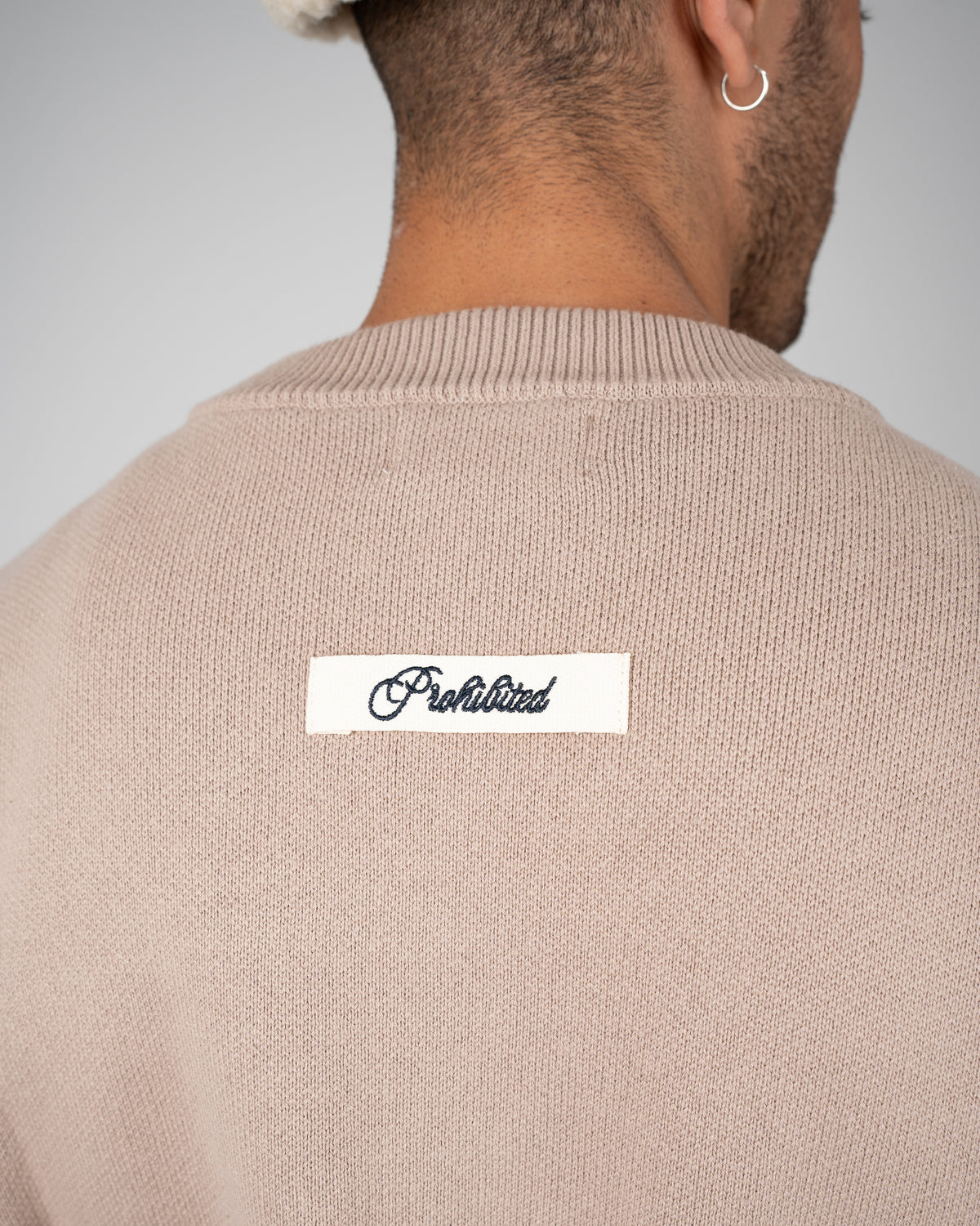 Prohibited Academy Knit Sweater Linen Beige