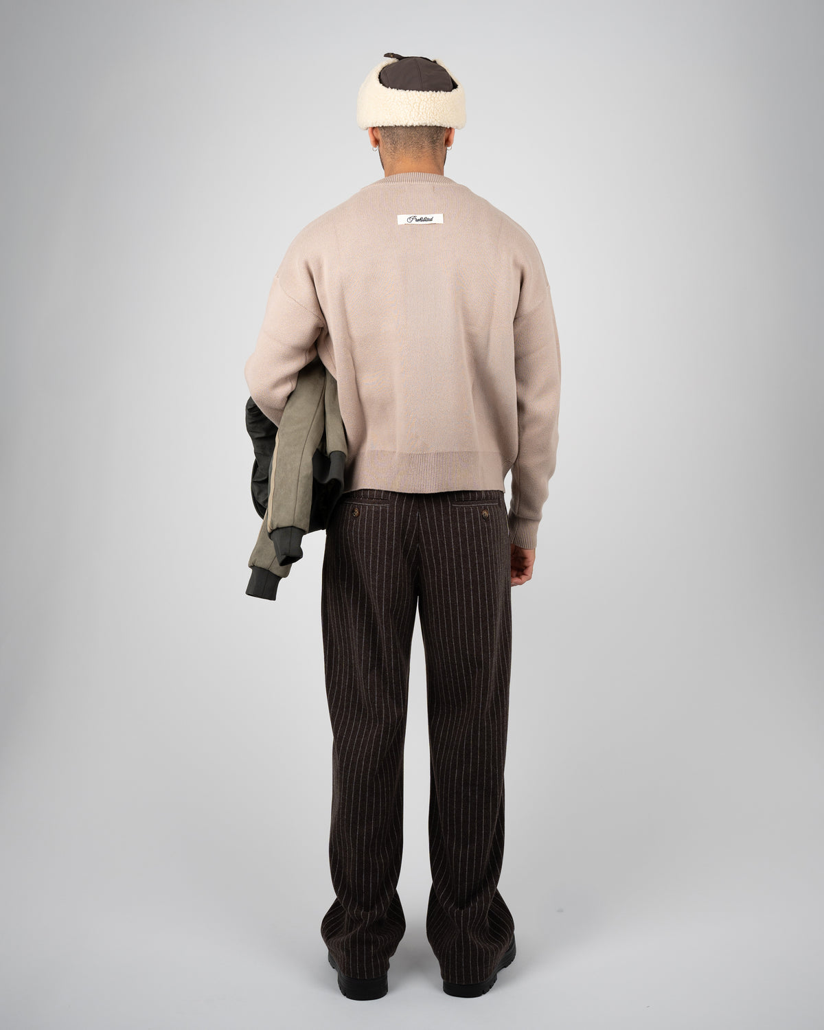 Prohibited Academy Knit Sweater Linen Beige