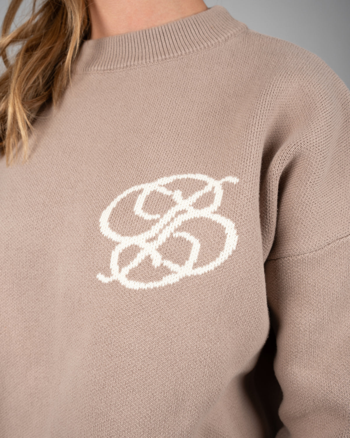Prohibited Academy Knit Sweater Linen Beige