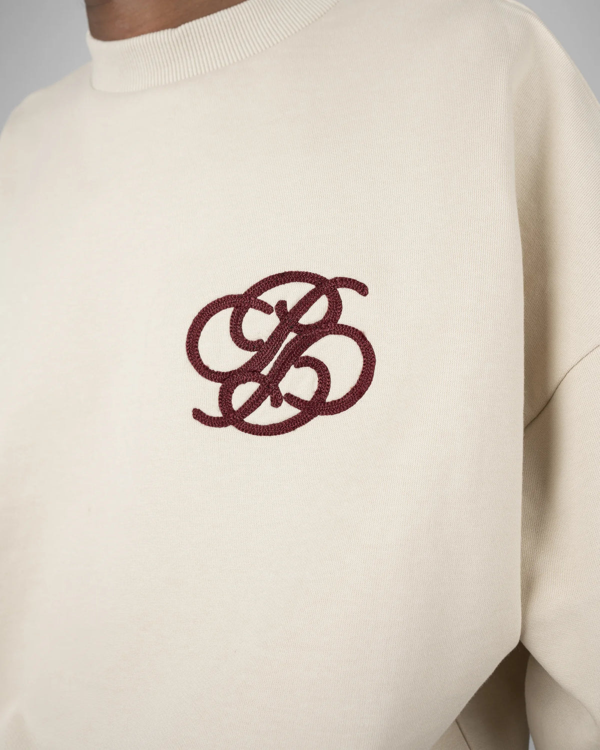 Prohibited College Days Crew Neck in ecru, gedragen door model