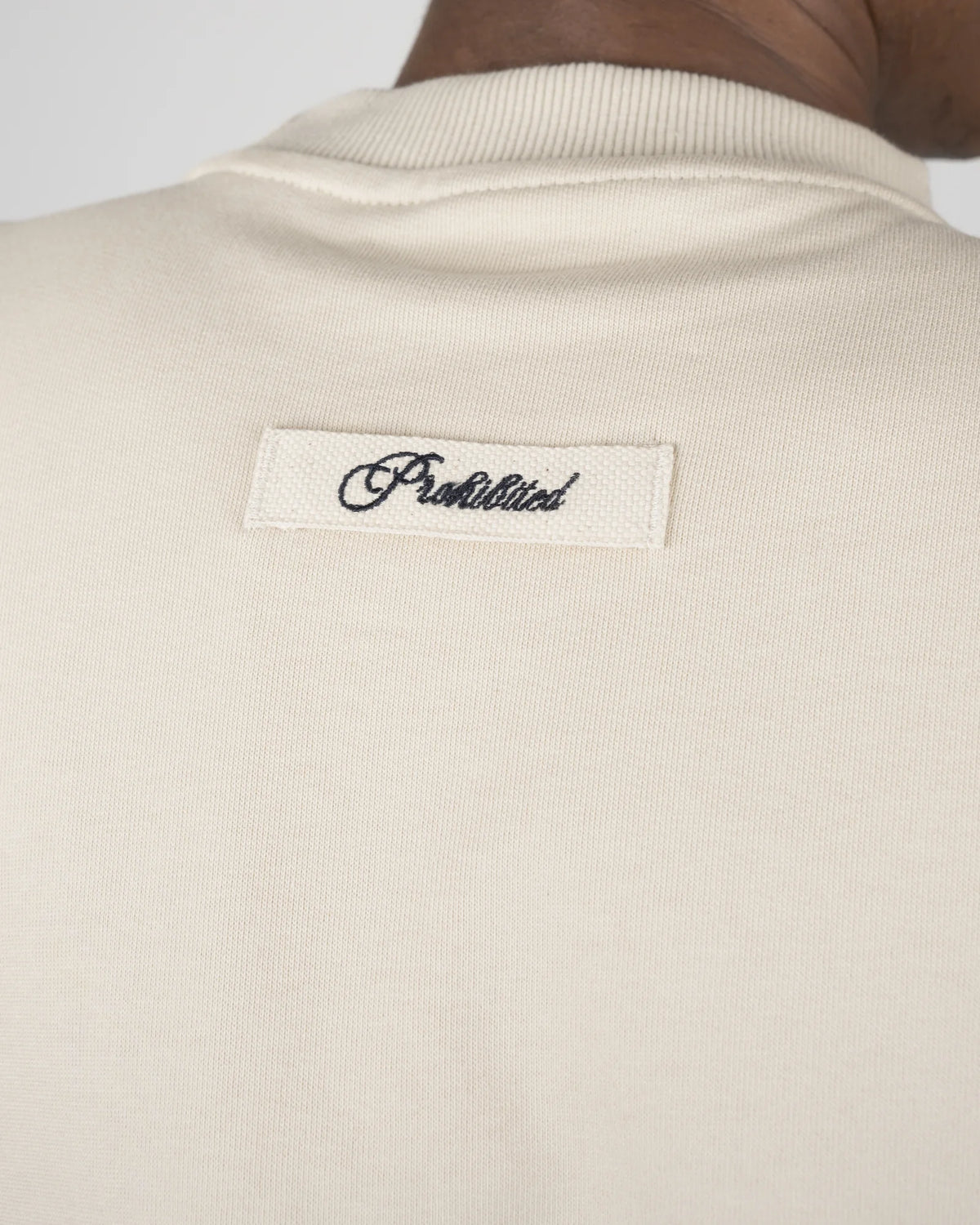 Prohibited College Days Crew Neck in ecru, gedragen door model