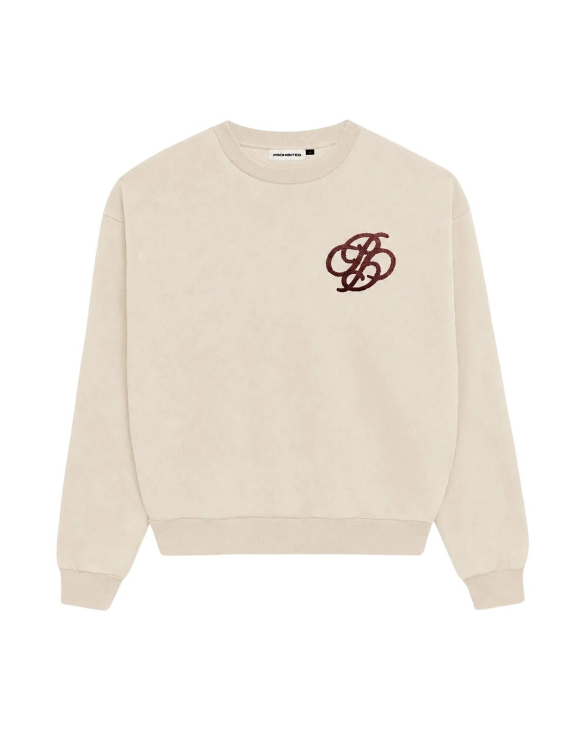 Prohibited College Days Crew Neck in ecru, productfoto voorkant