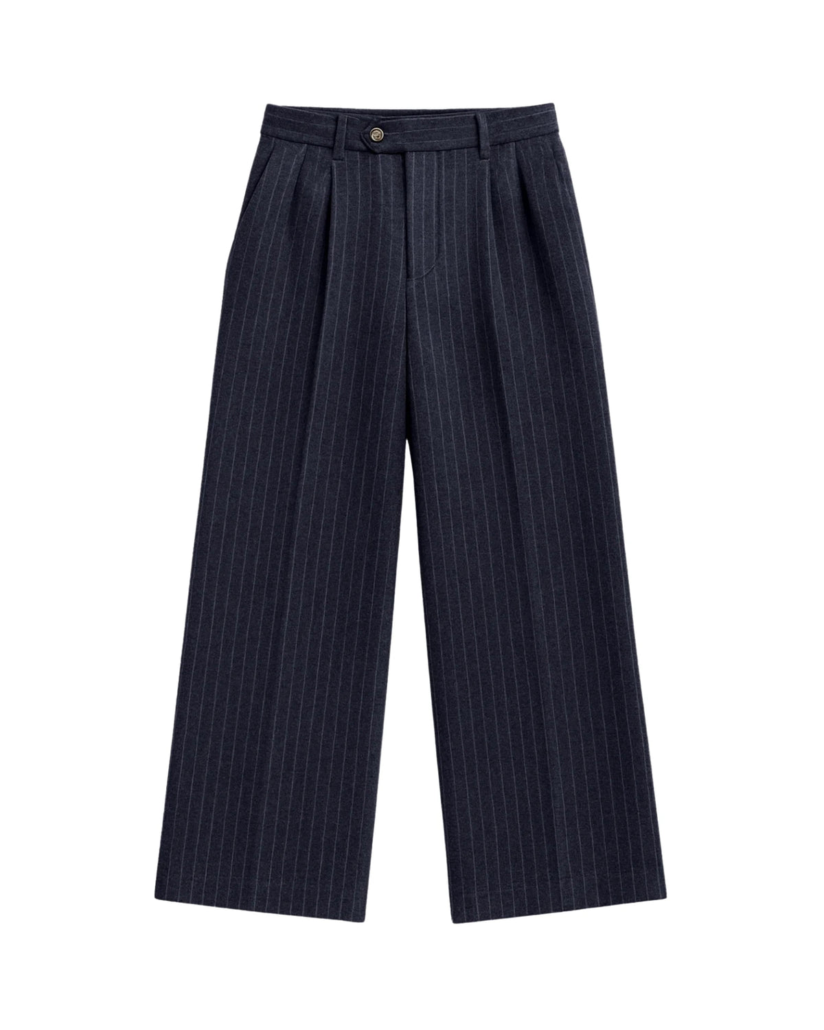 Prohibited Revival Pinstripe Pleated Pants in blauwgrijs, productfoto voorkant