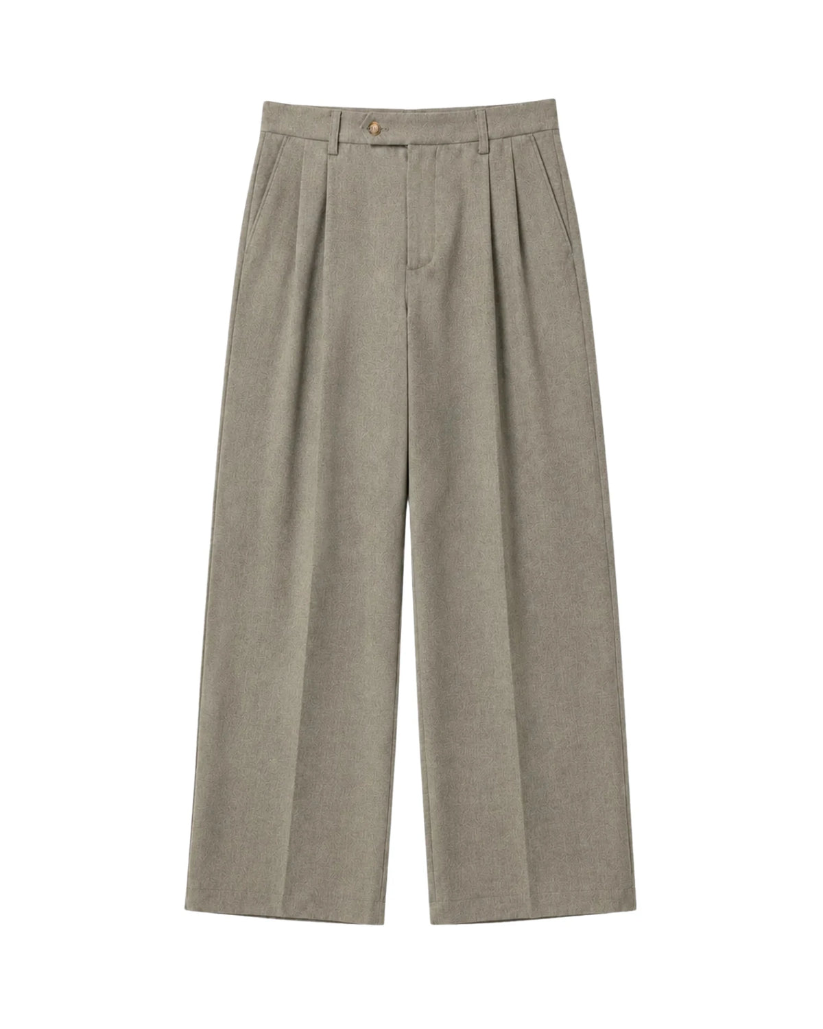 Prohibited Revival Pleated Pants in lichtgrijs, productfoto voorkant