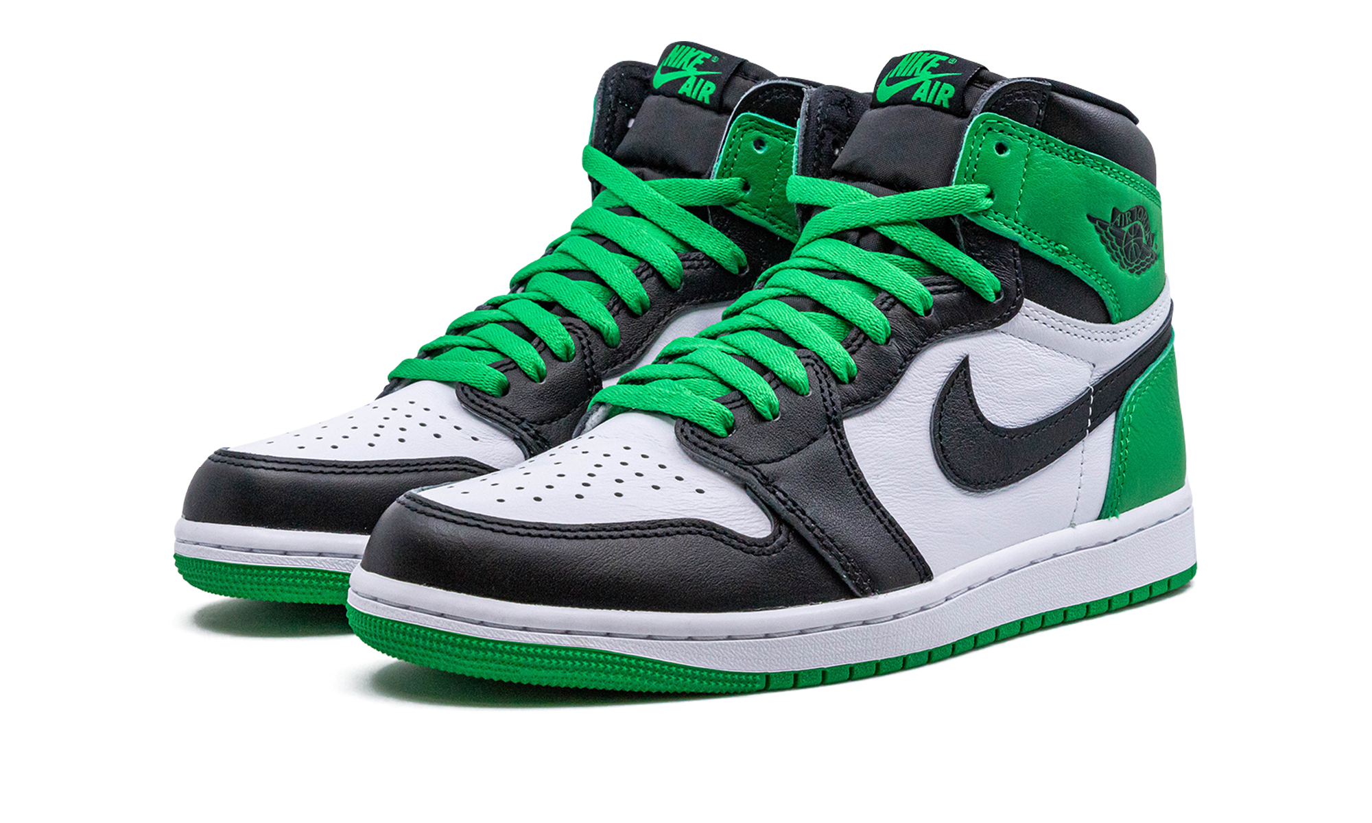 jordan 1 retro high og lucky green+DZ5485-031+diagnol left view