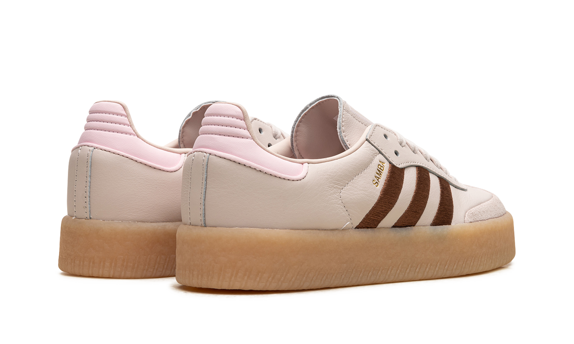 adidas sambae putty mauve gum women s+ID3737+diagnol right behind view