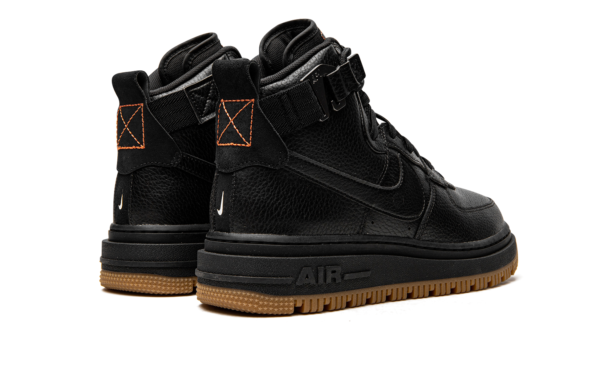 nike air force 1 high utility 2 0 black gum orange women s+DC3584-001+diagnol right behind view