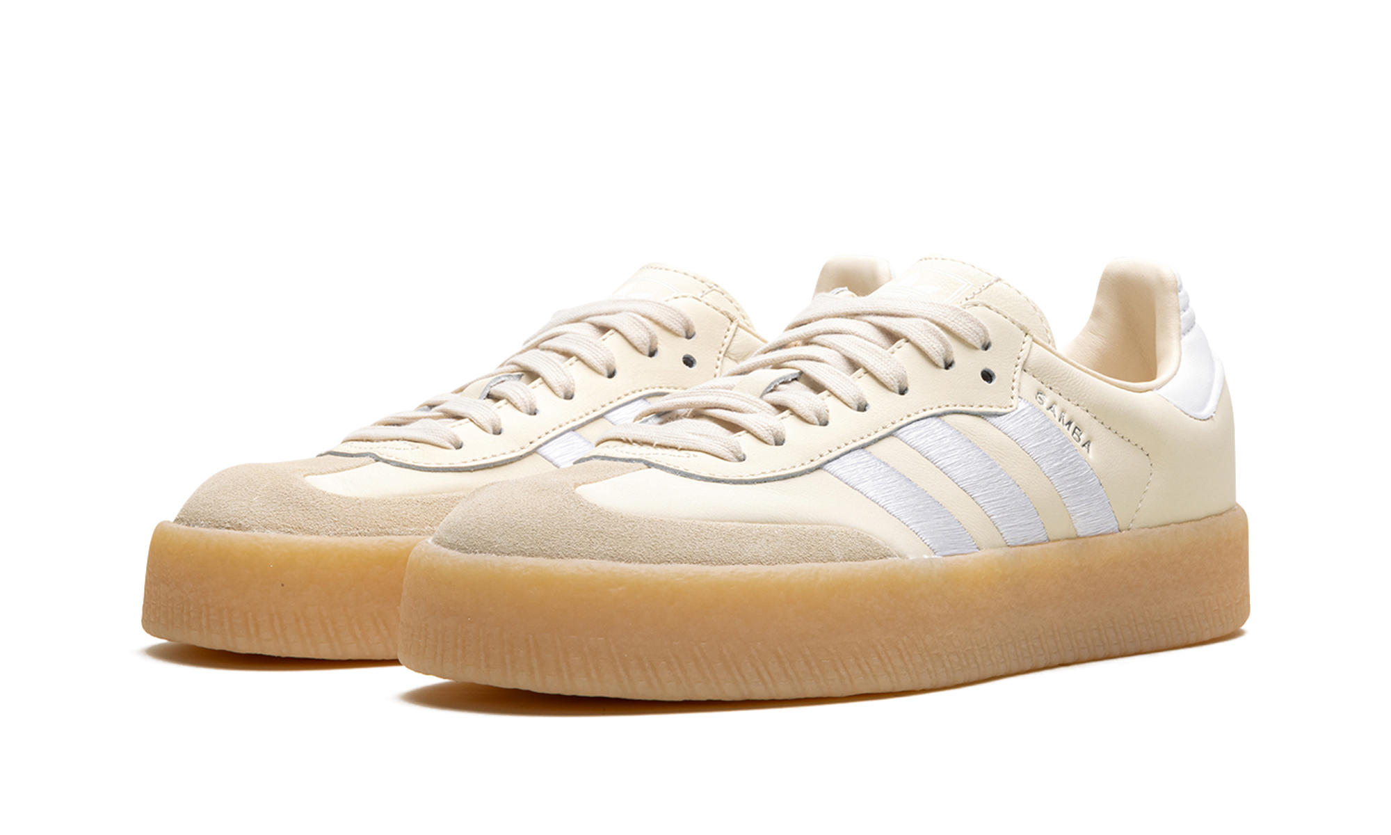 adidas sambae wonder white gum women s+ID0434+diagnol left view