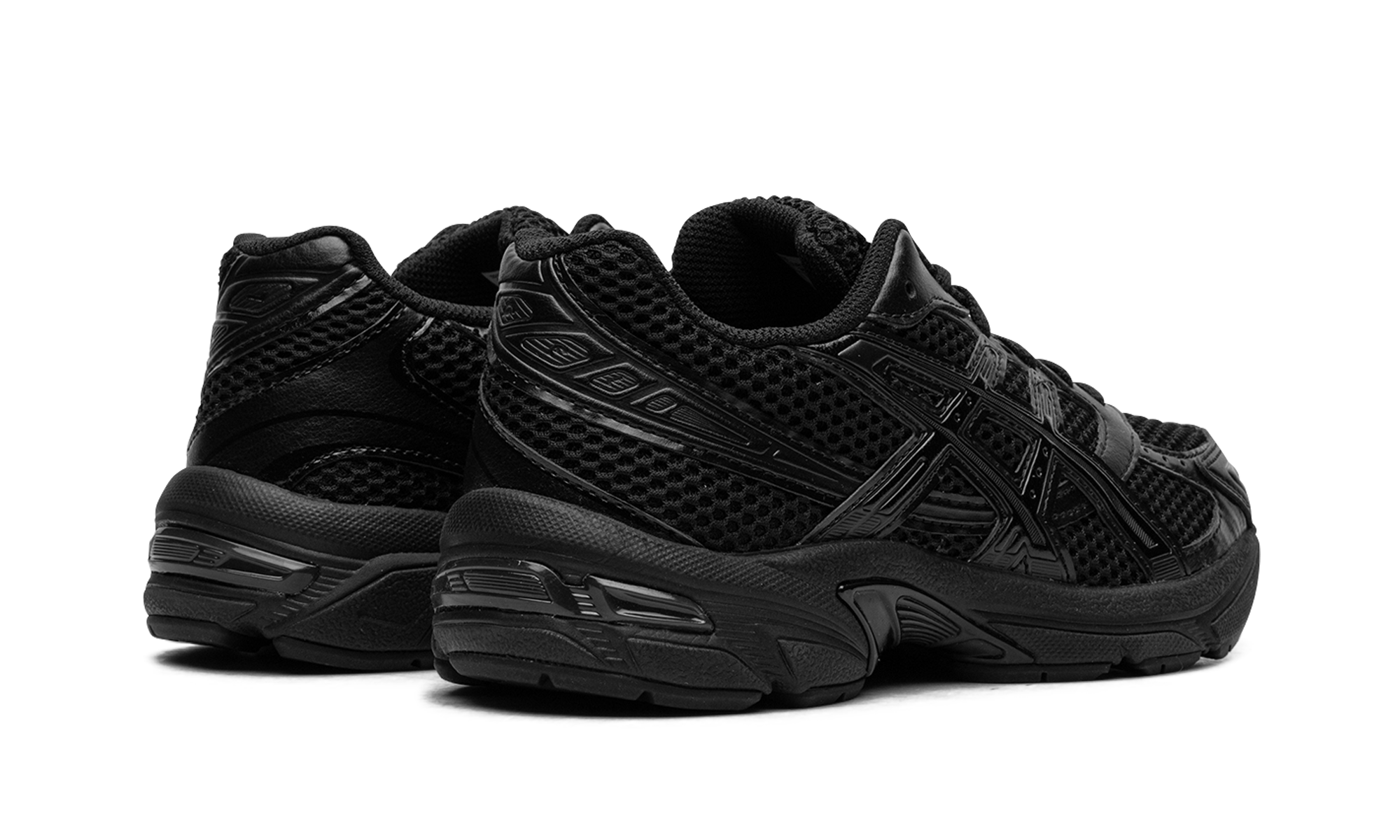 asics gel 1130 black graphite grey+1201A256-002+diagnol right behind view